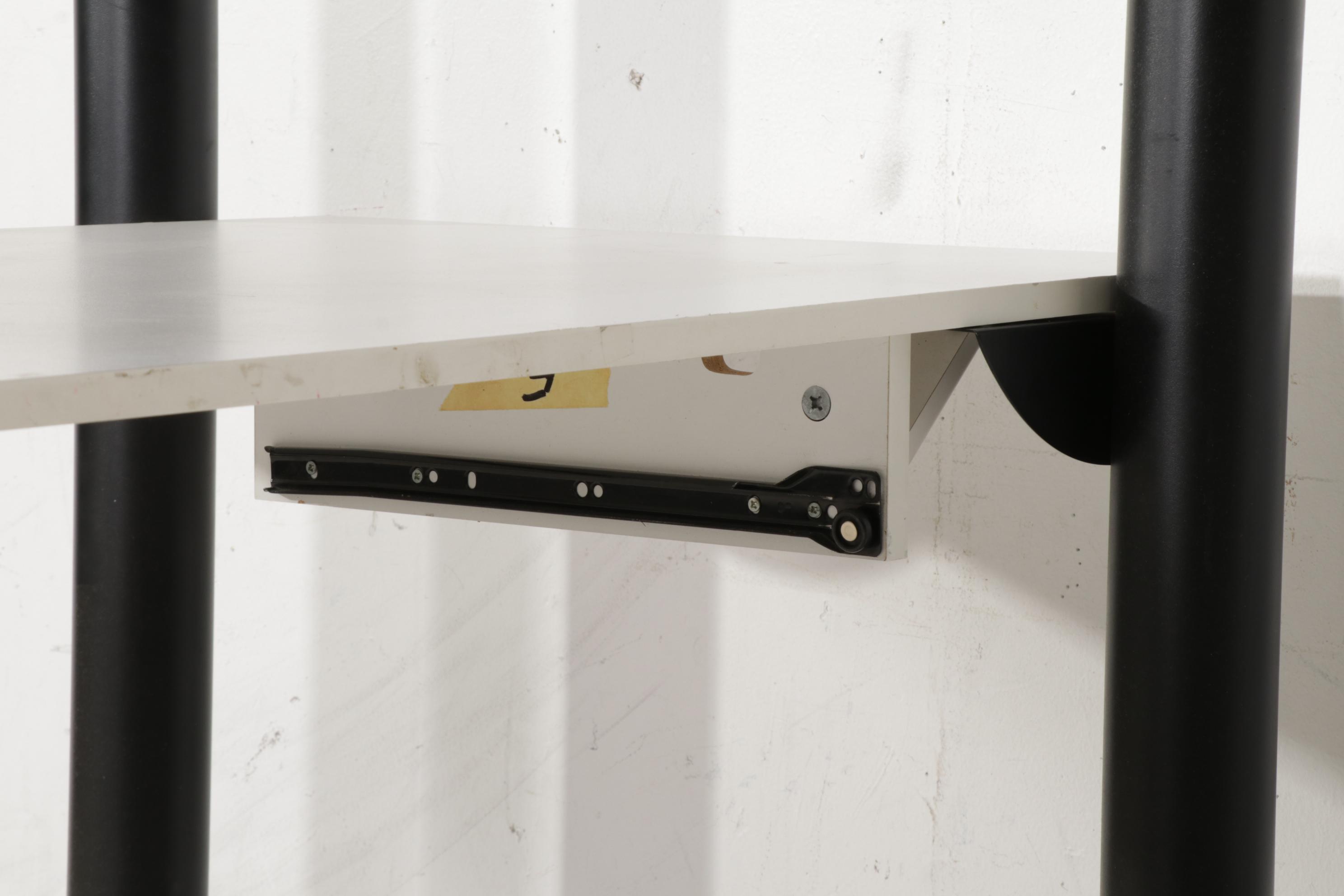 Amisco White Laminate and Black Metal Desk with Shelf System