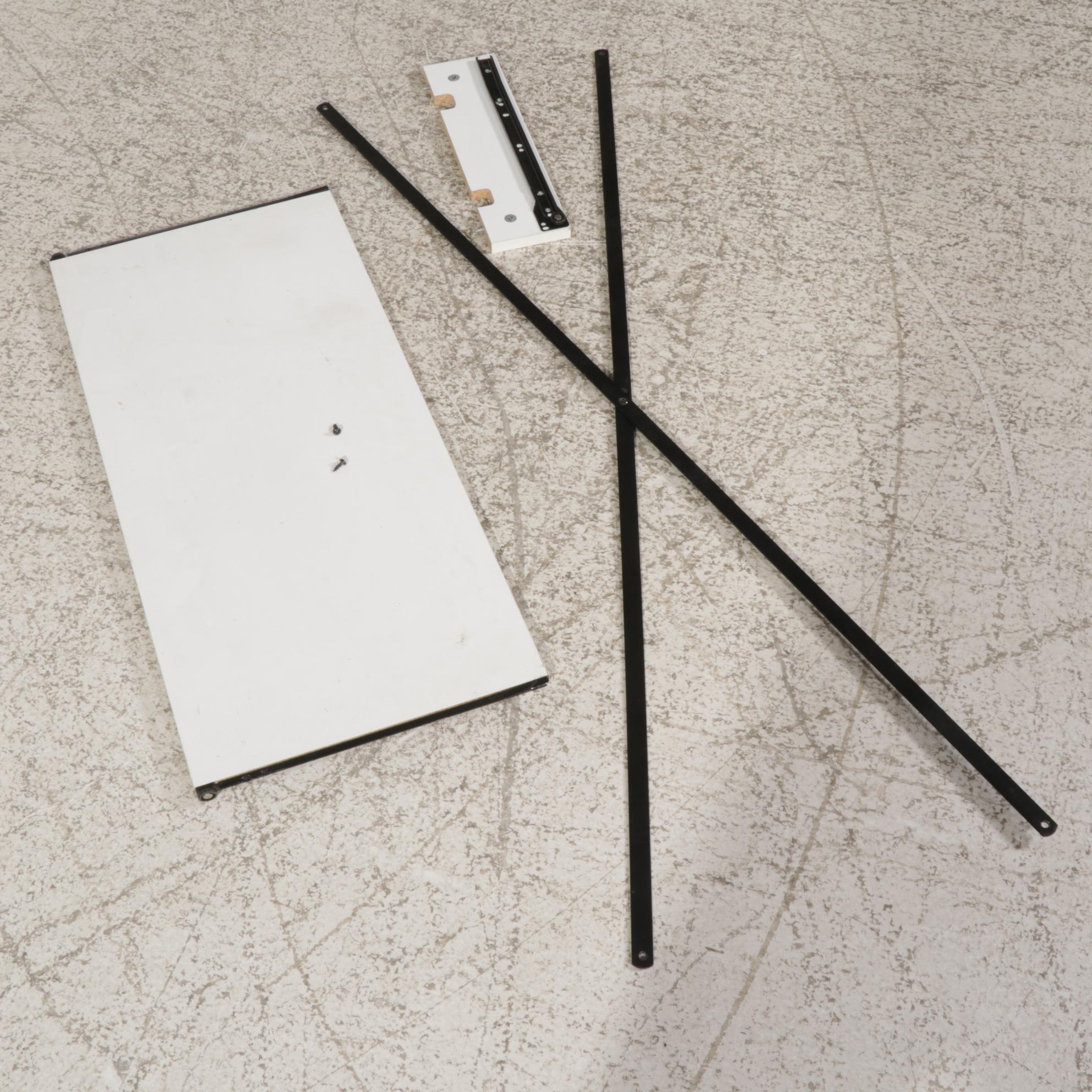 Amisco White Laminate and Black Metal Desk with Shelf System