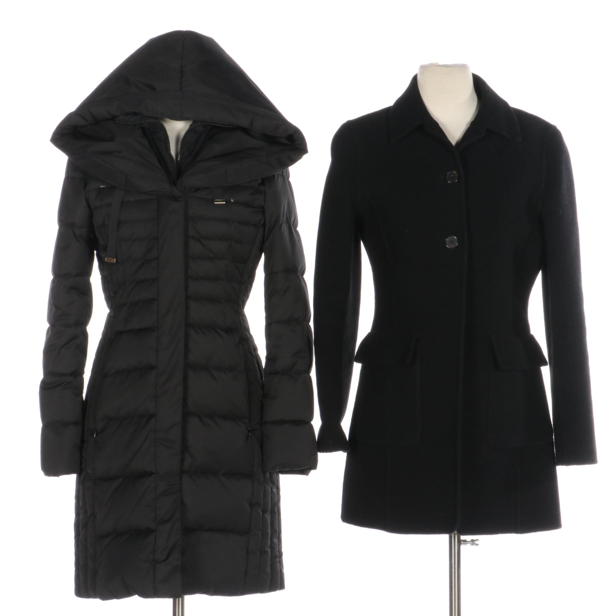 Tahari Hooded Puffer Coat and Anne Klein Wool Blend Coat