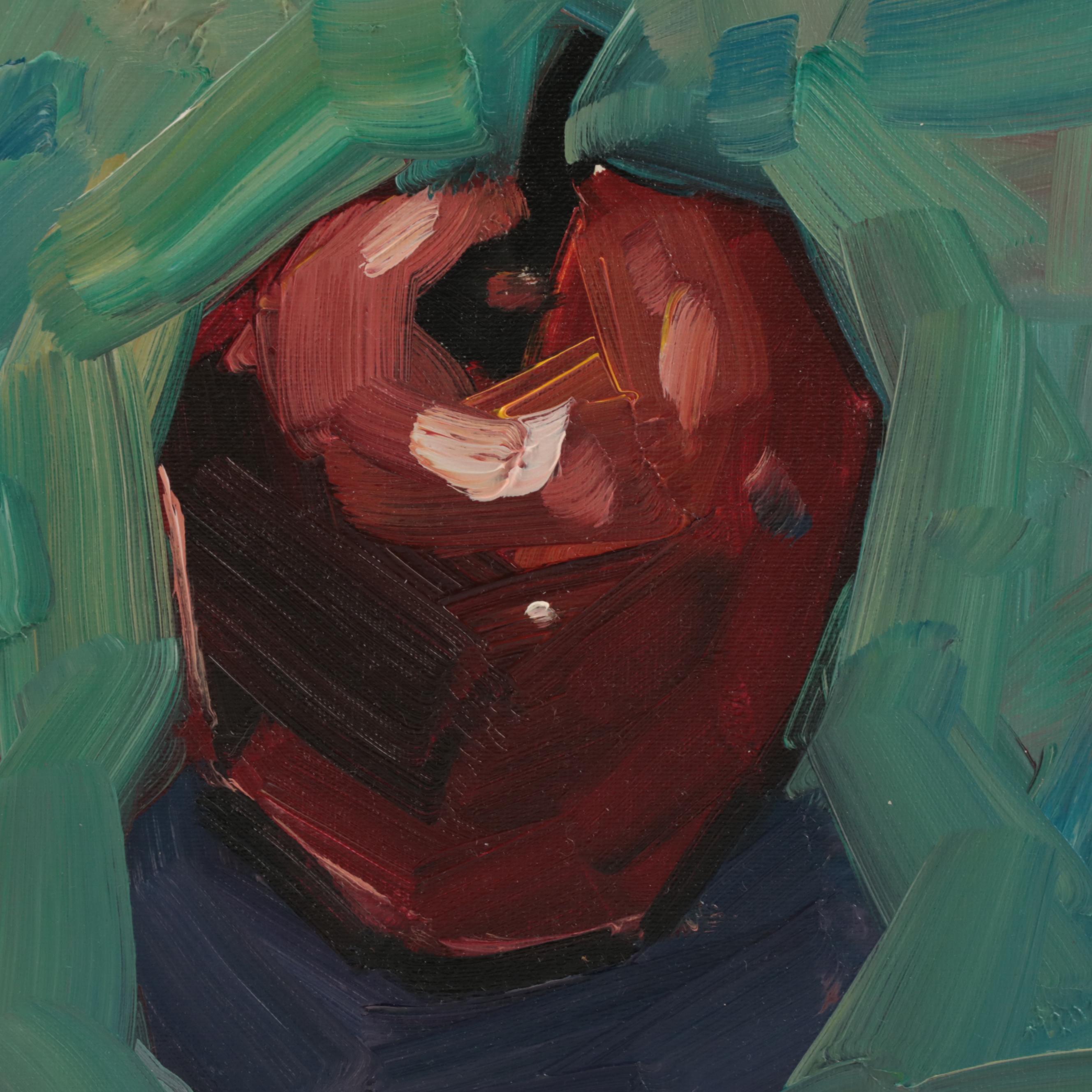 Jose Trujillo Oil Painting "The Red Apple," 2019