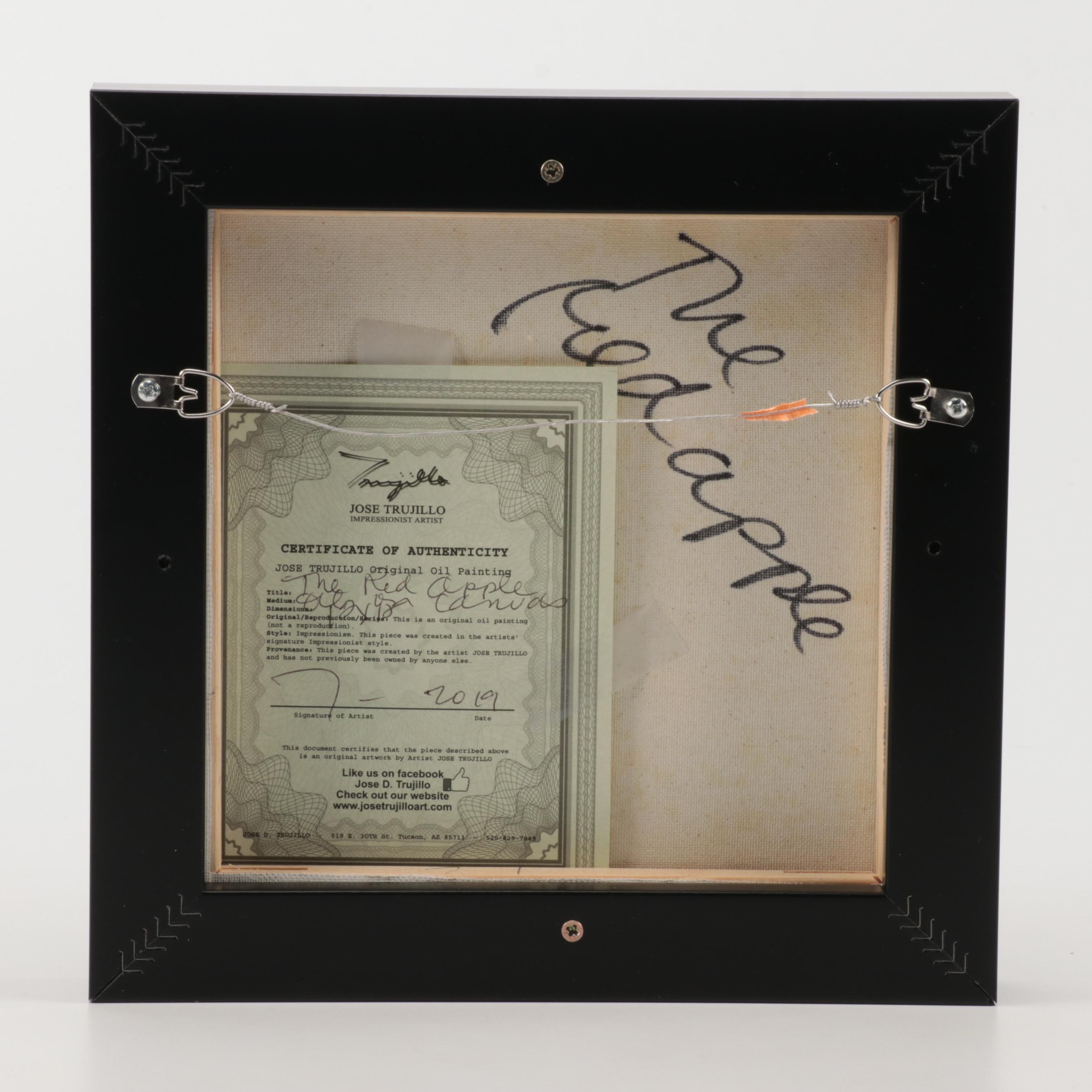 Jose Trujillo Oil Painting "The Red Apple," 2019