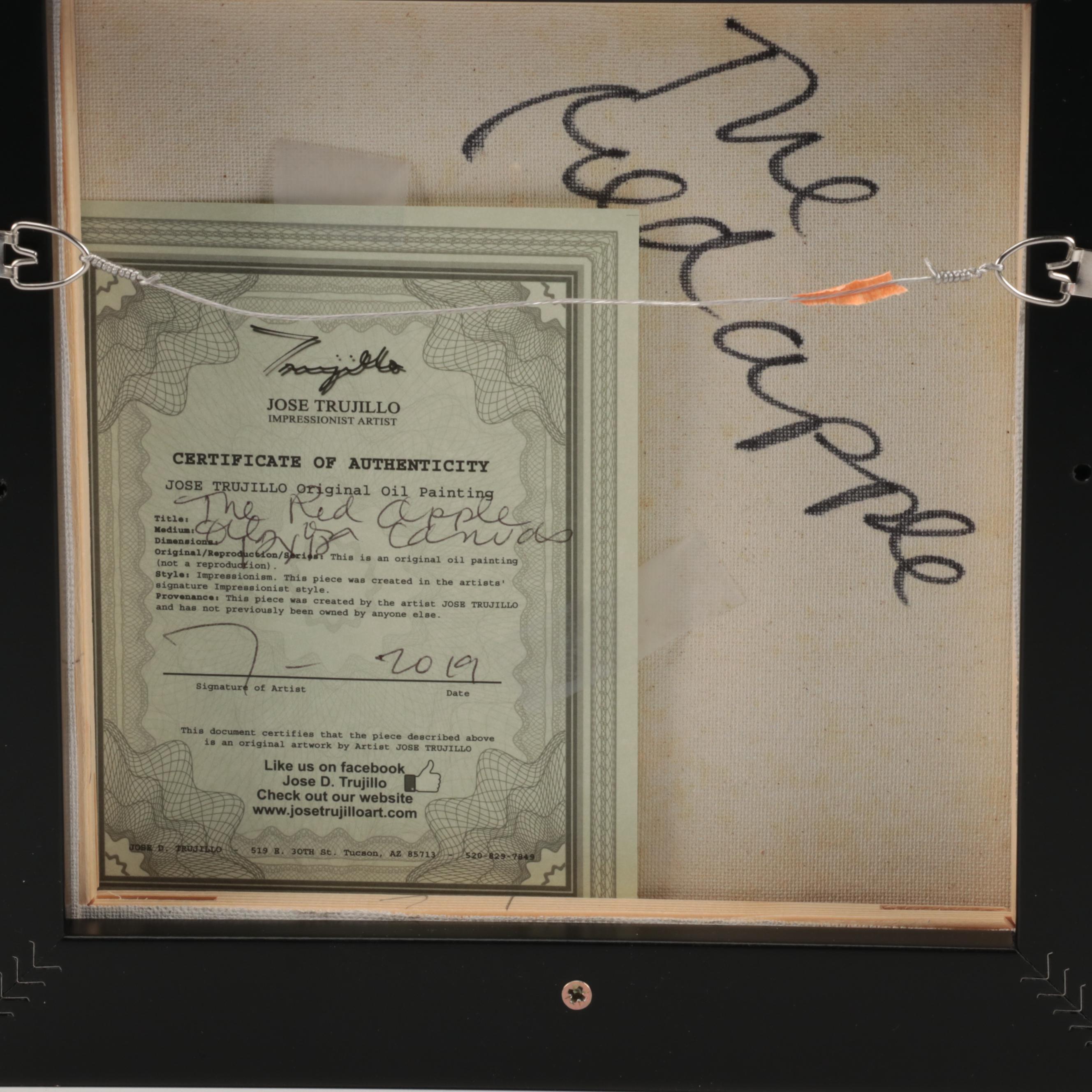 Jose Trujillo Oil Painting "The Red Apple," 2019