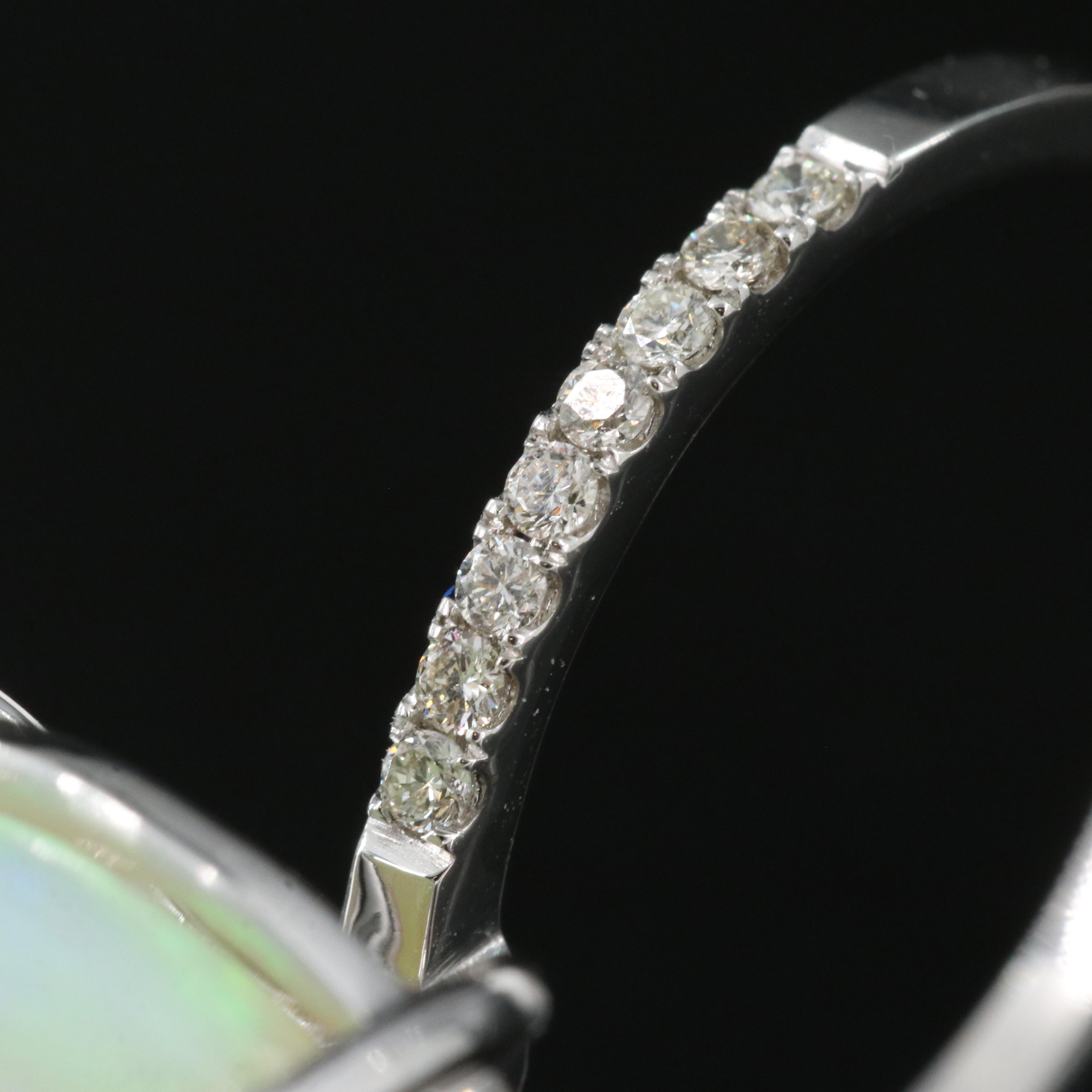 14K 13.79 CT Opal and Diamond Ring