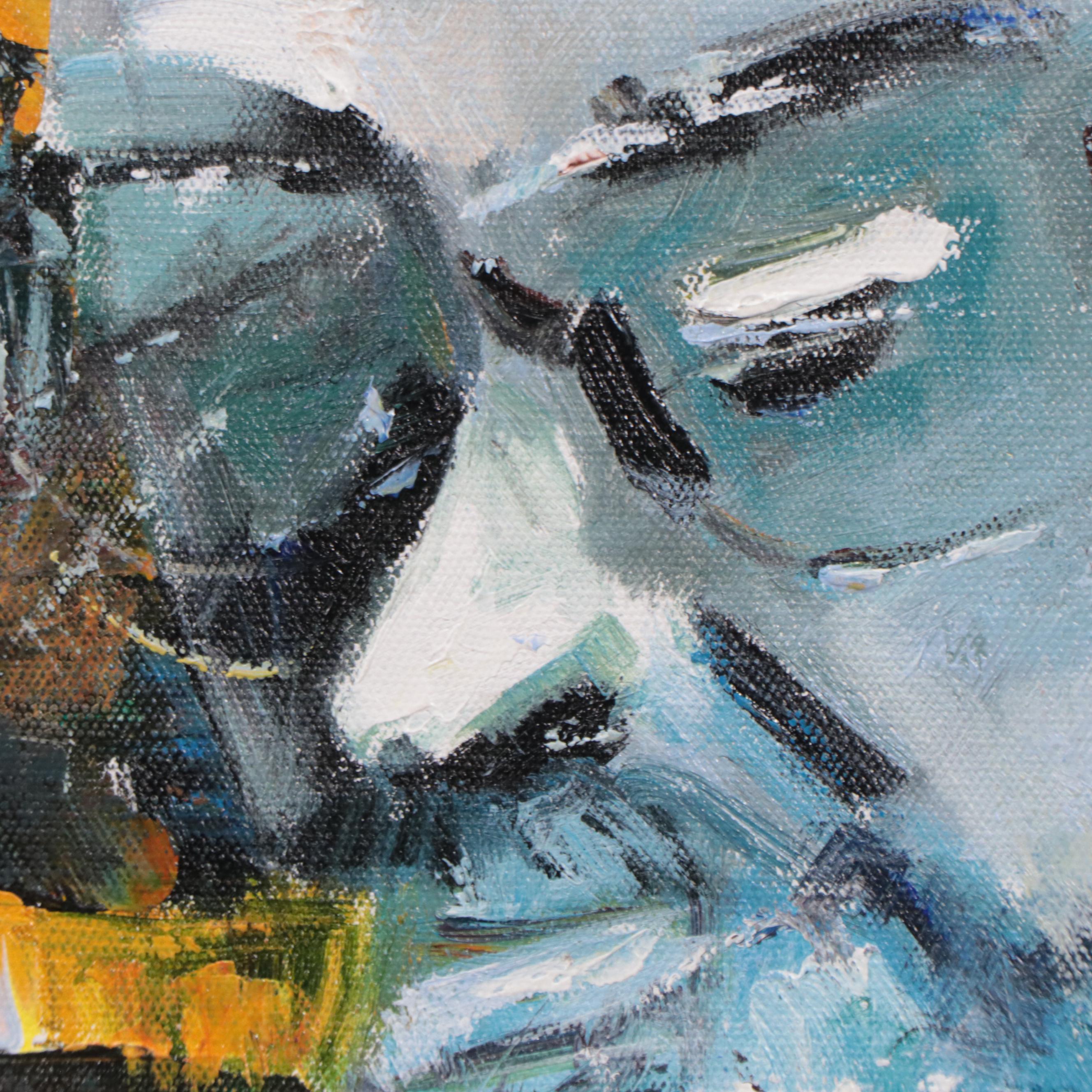 Sasha Expressionist Style Portrait Oil Painting of Sax Player