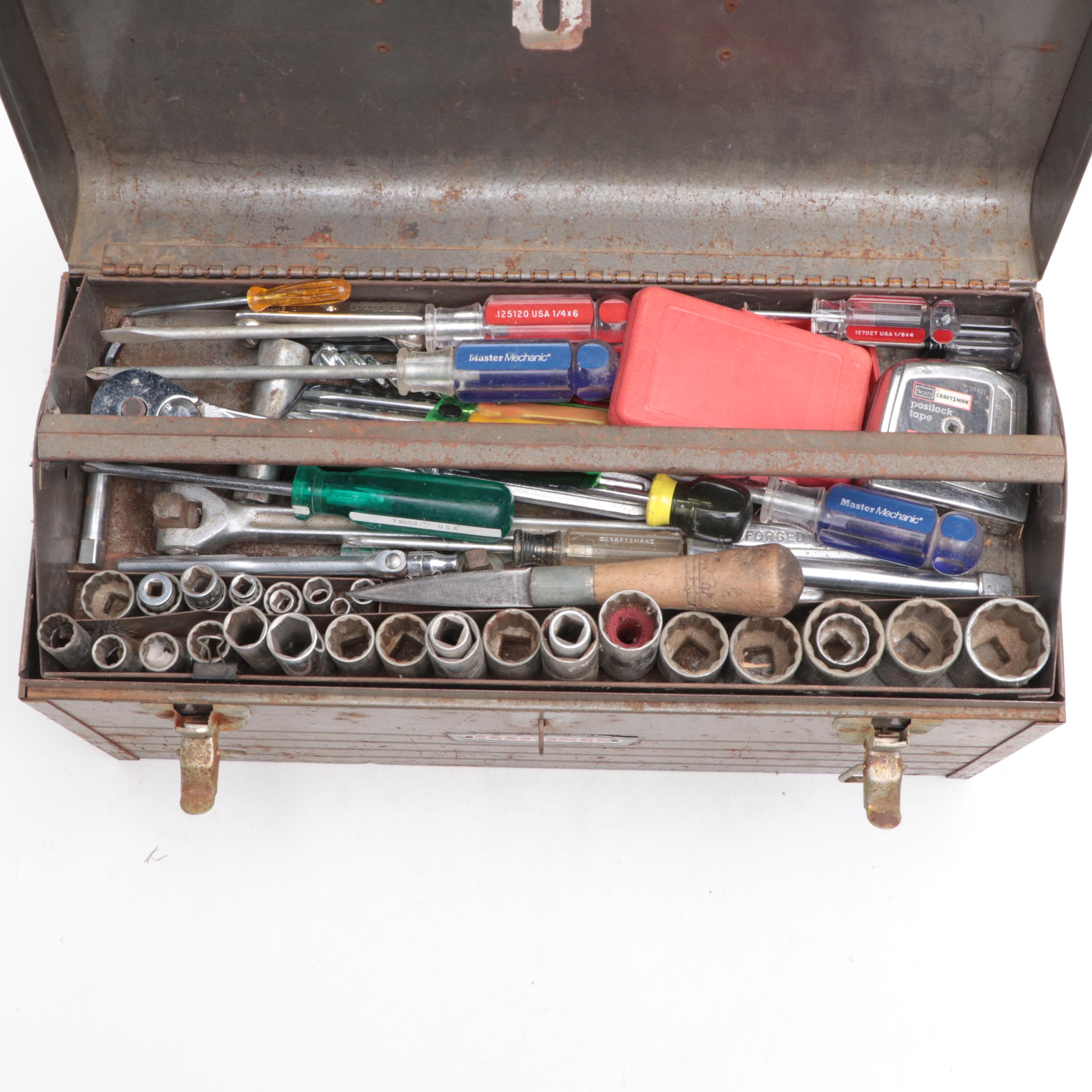 Craftsman Corded Drill and Tool Box with Hand Tools