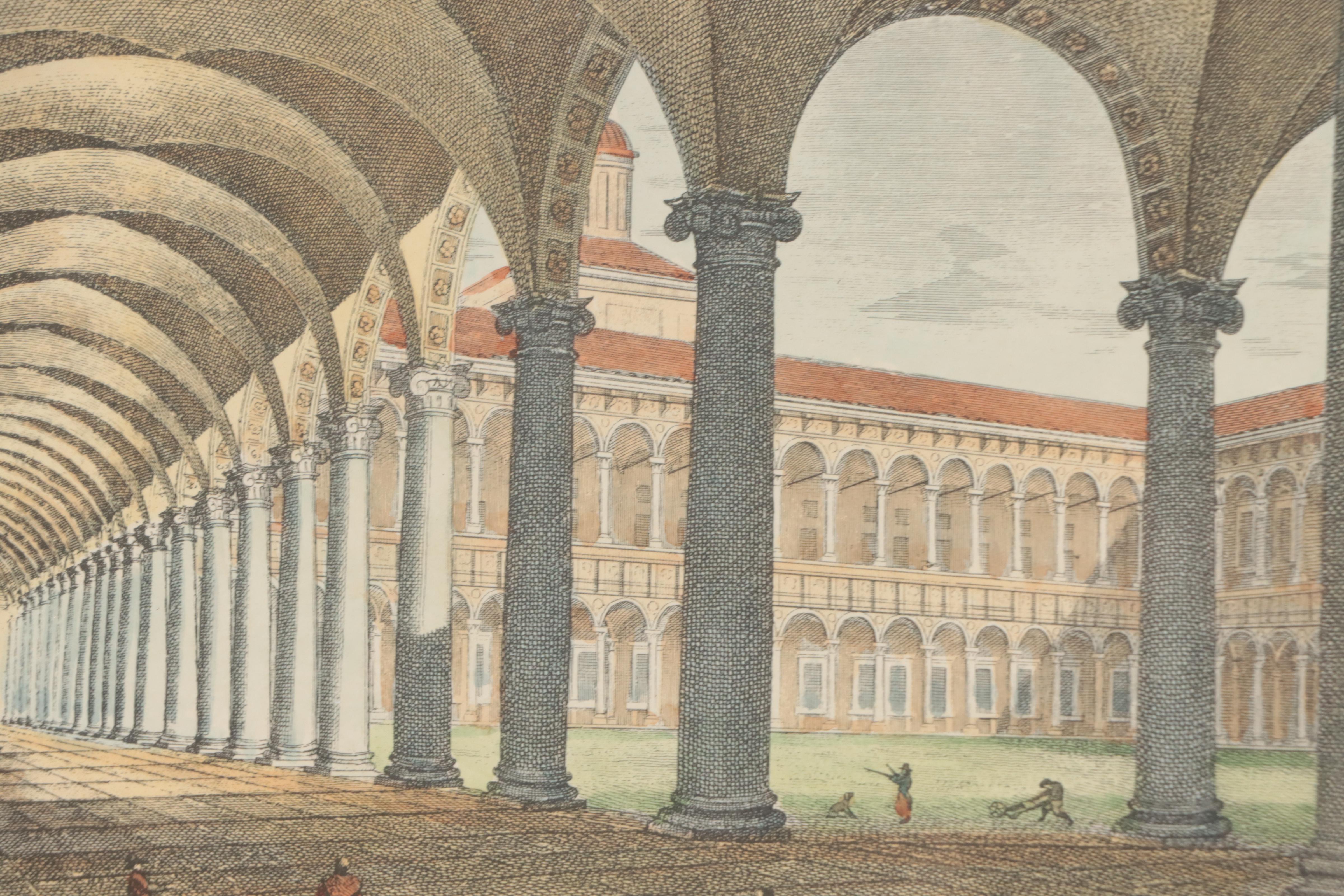 Hand-Colored Lithographs of Italian Street Scenes