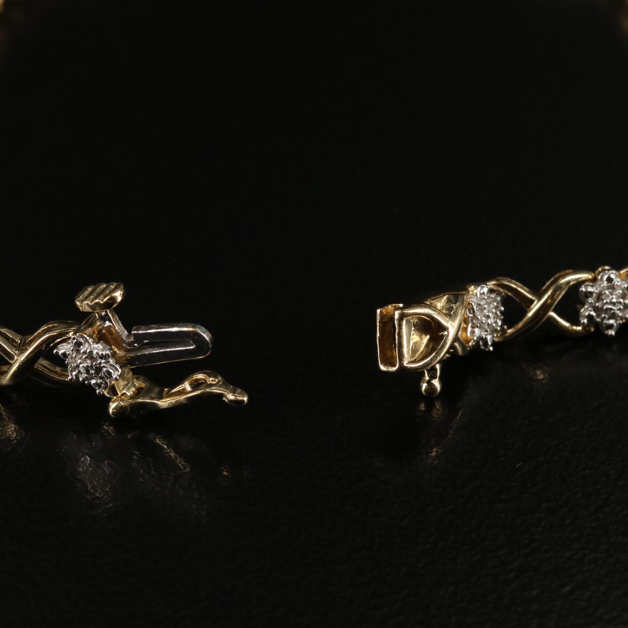 Sterling Diamond X-Link Bracelet