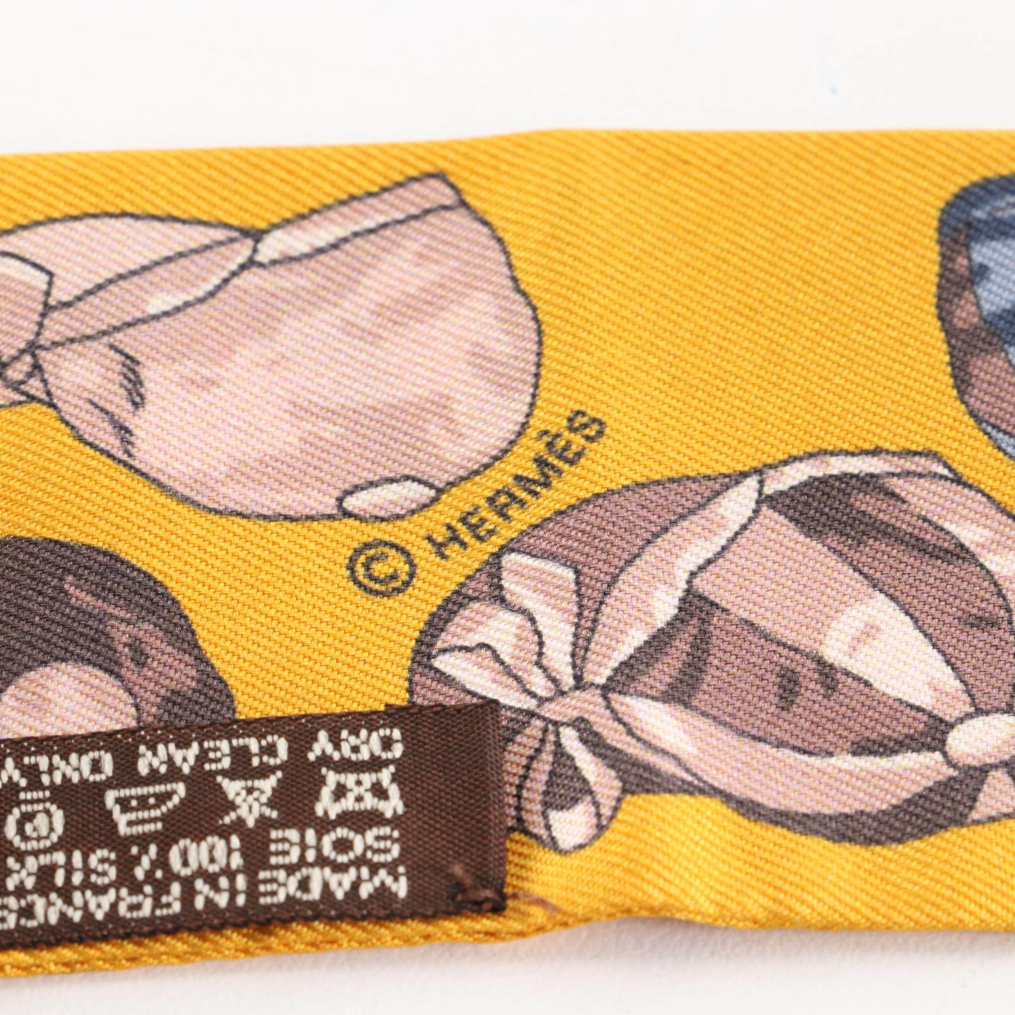 Hermès "Jockey" Silk Twilly Scarf