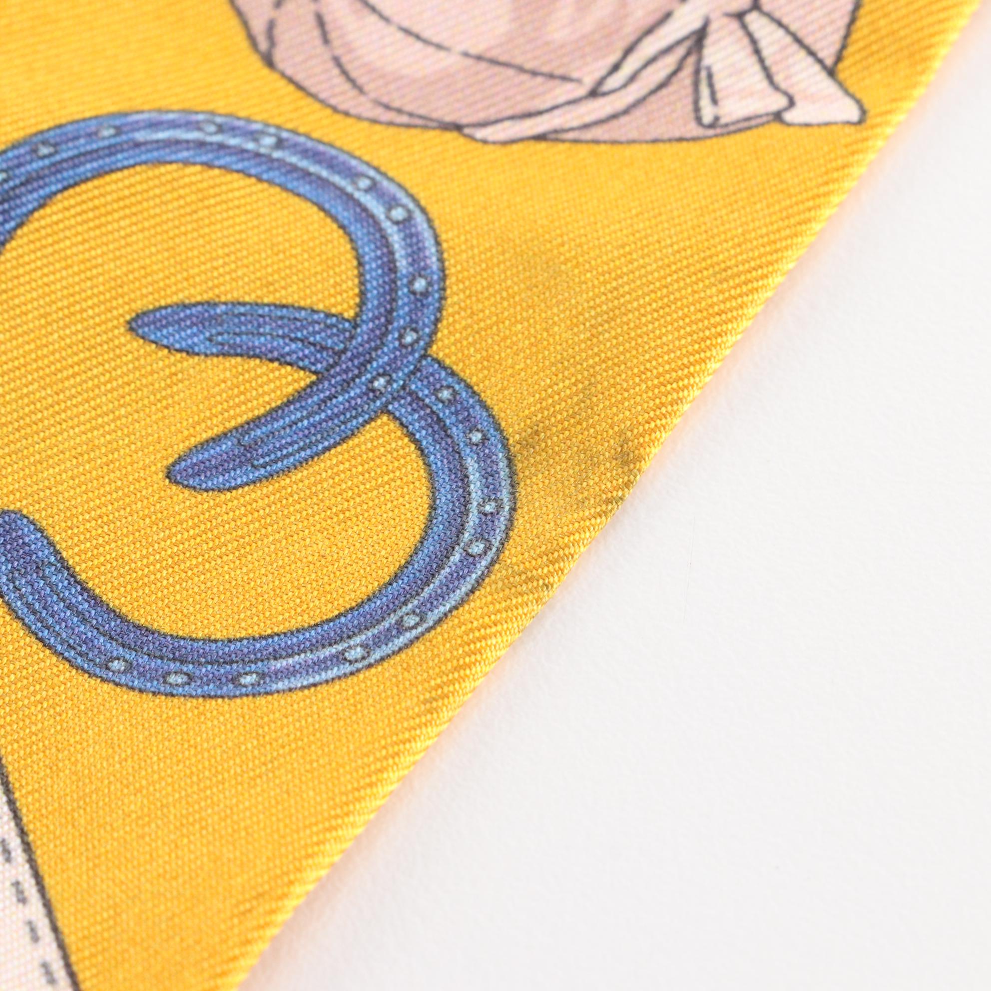 Hermès "Jockey" Silk Twilly Scarf