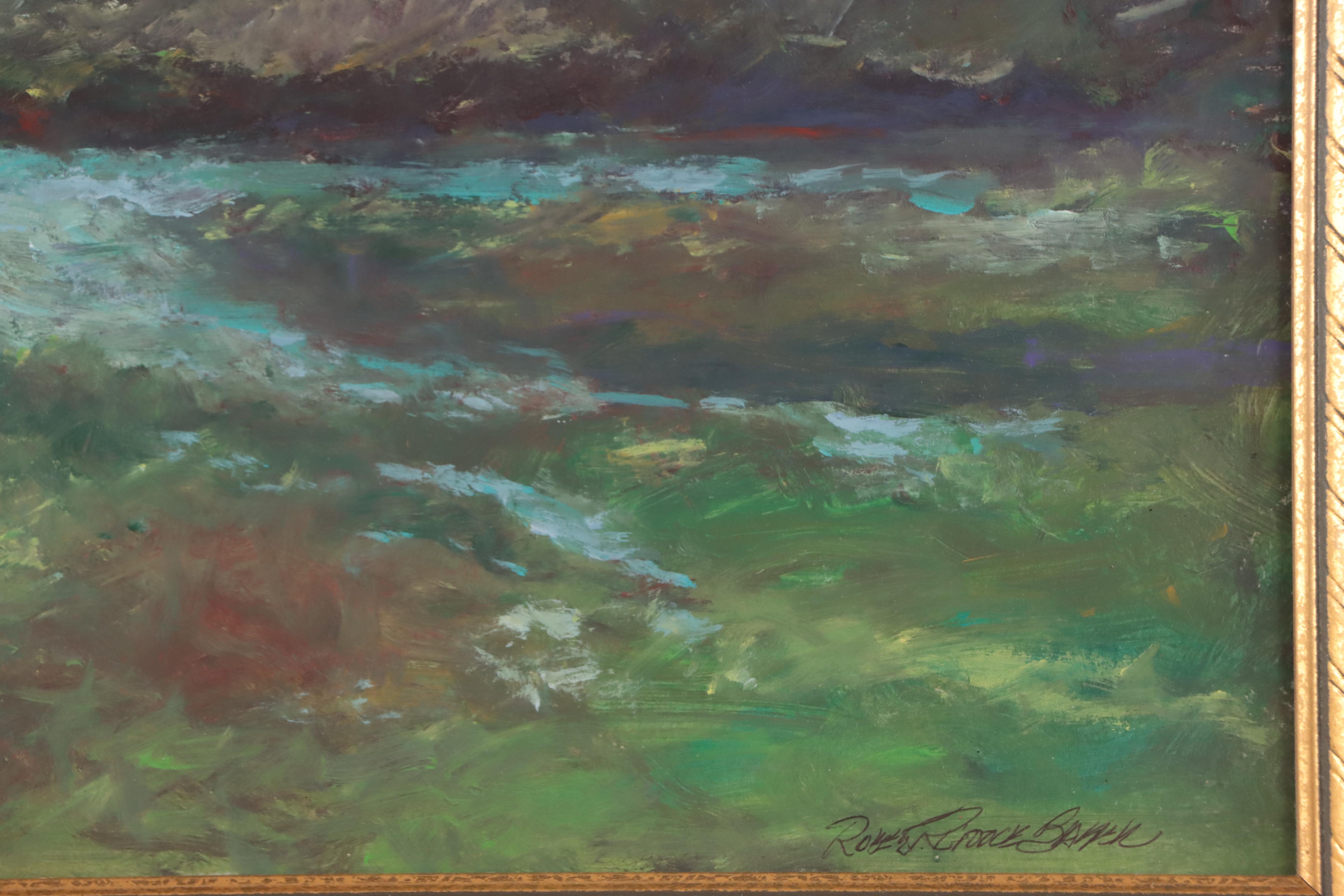 Robert Riddle Baker Landscape Acrylic Painting "River Inlet, Spring," 2023