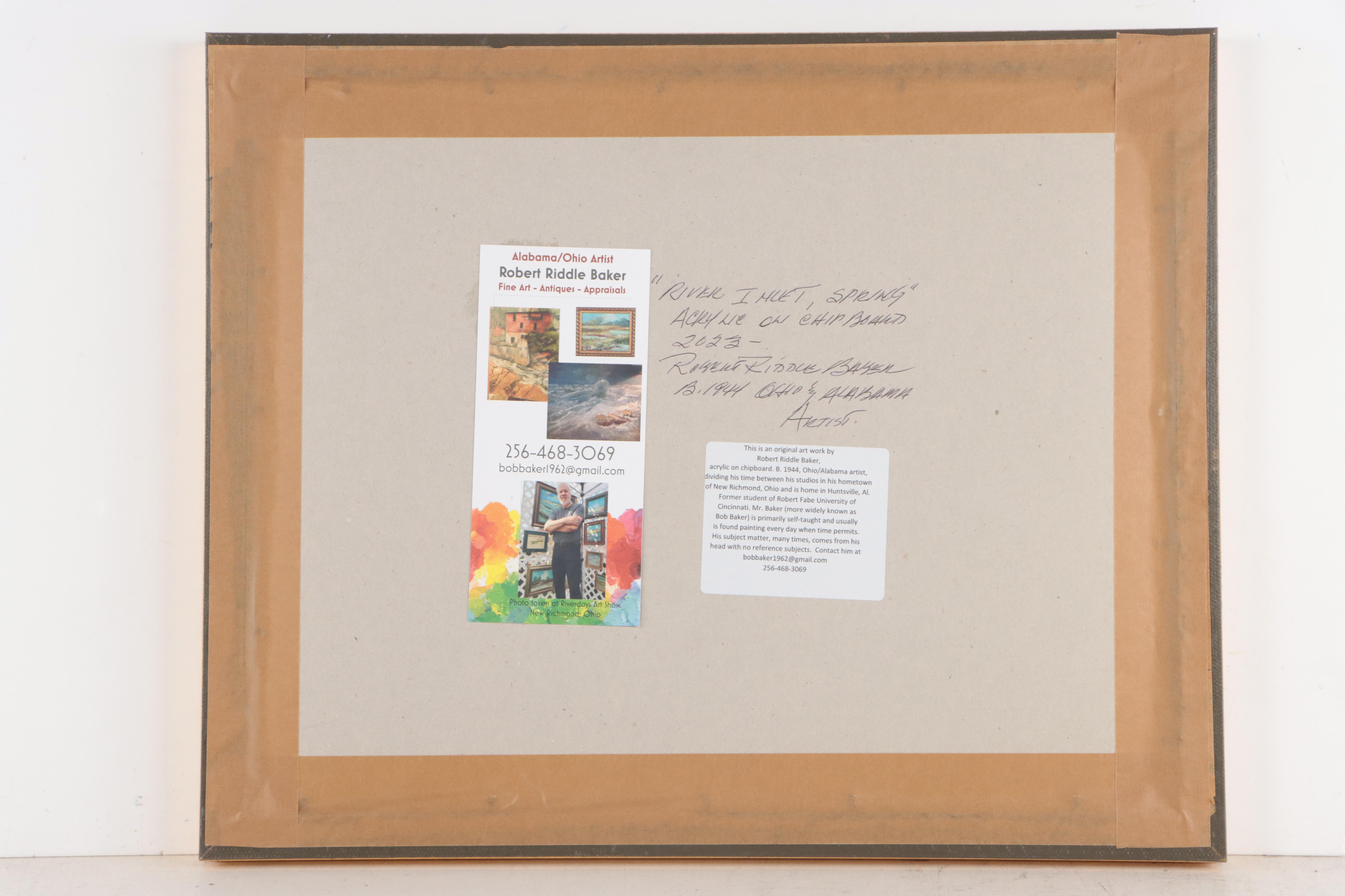 Robert Riddle Baker Landscape Acrylic Painting "River Inlet, Spring," 2023