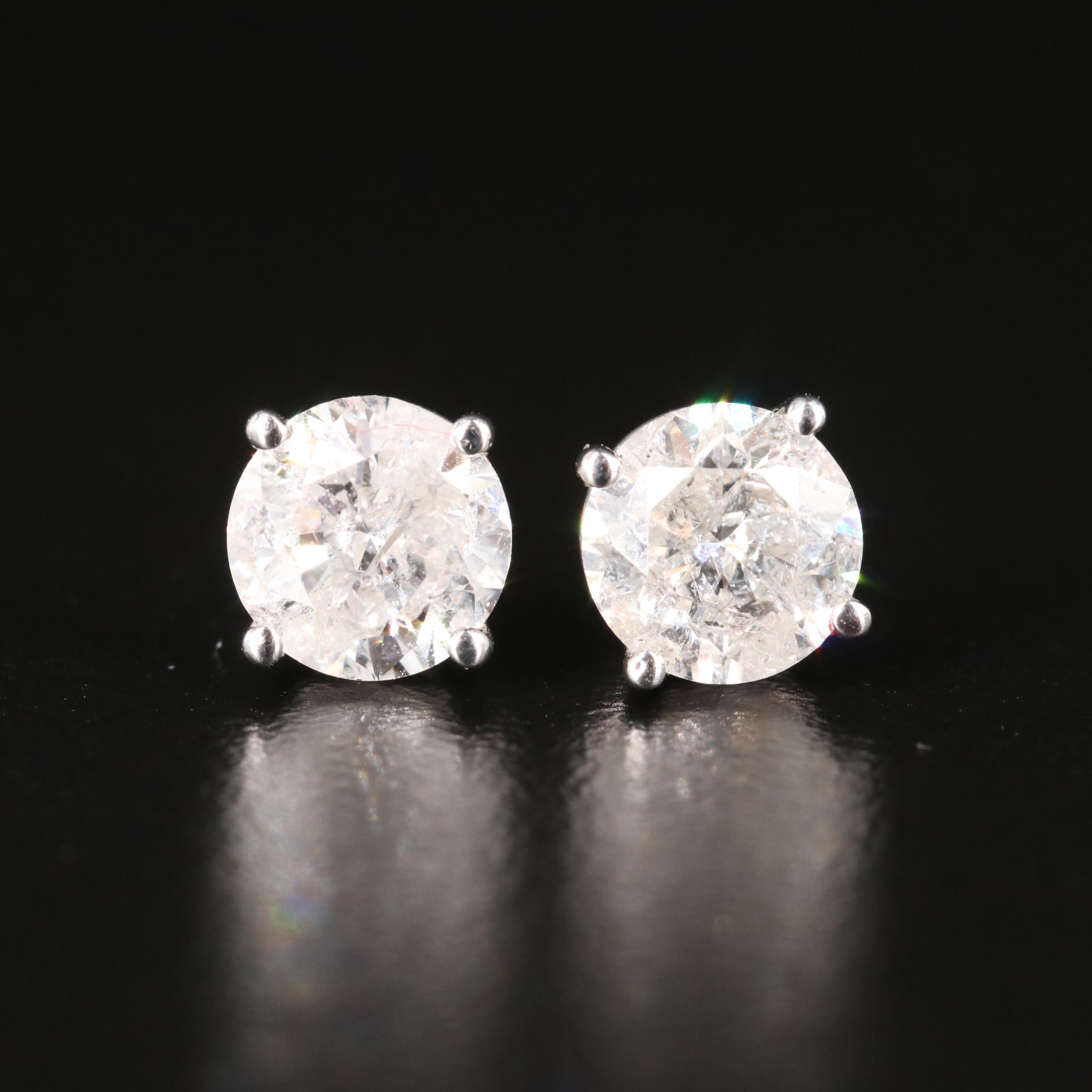 14K 2.00 CTW Diamond Stud Earrings