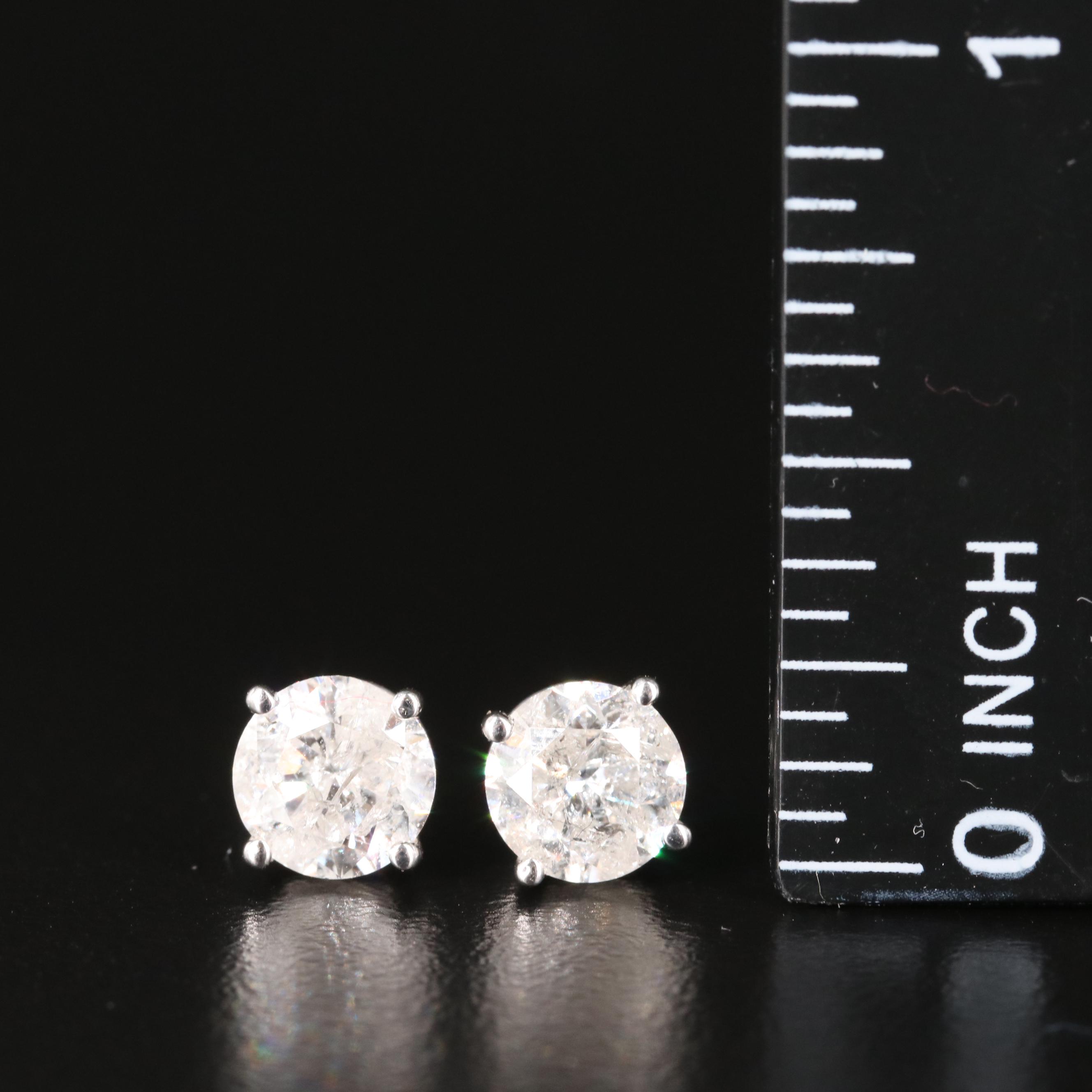 14K 2.00 CTW Diamond Stud Earrings