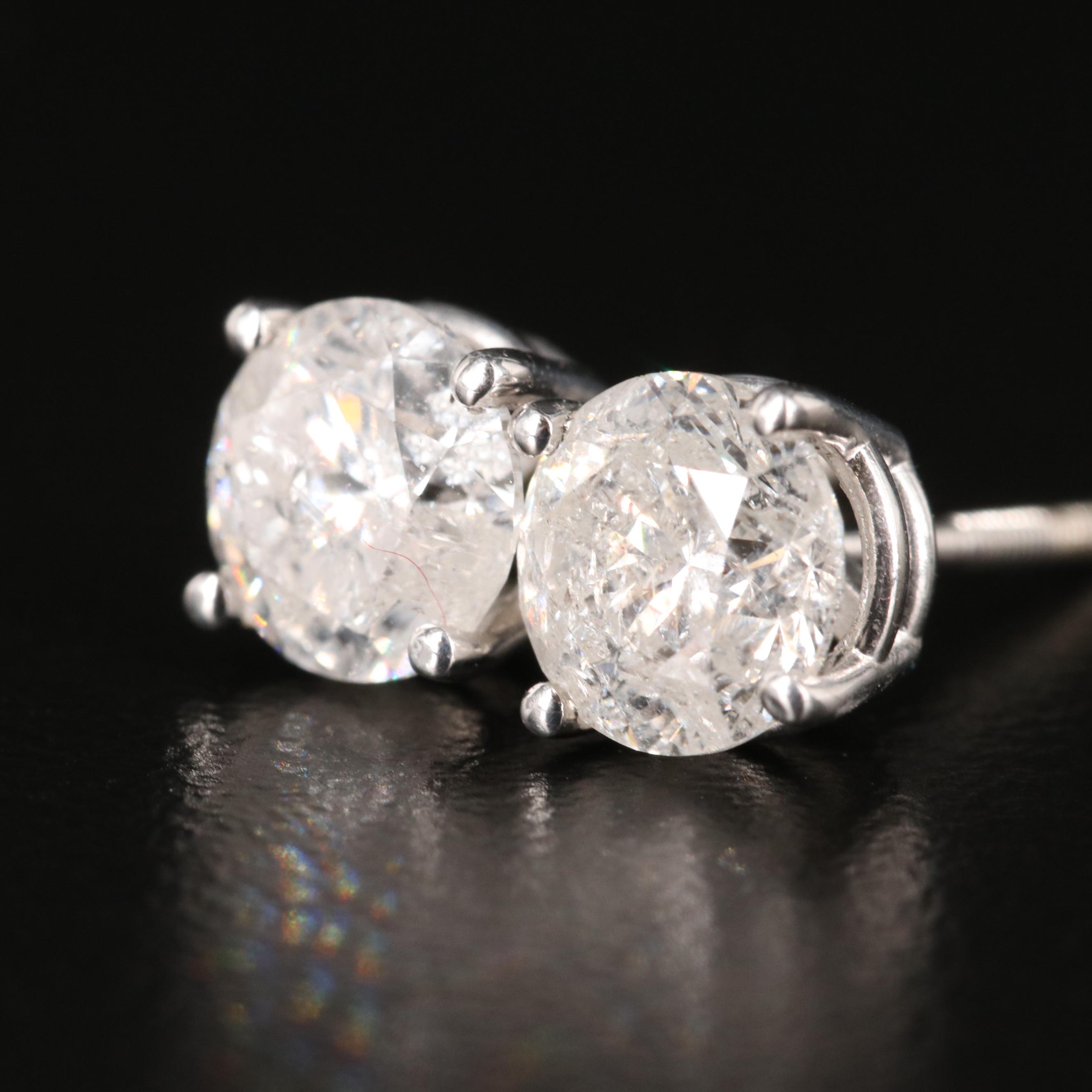 14K 2.00 CTW Diamond Stud Earrings