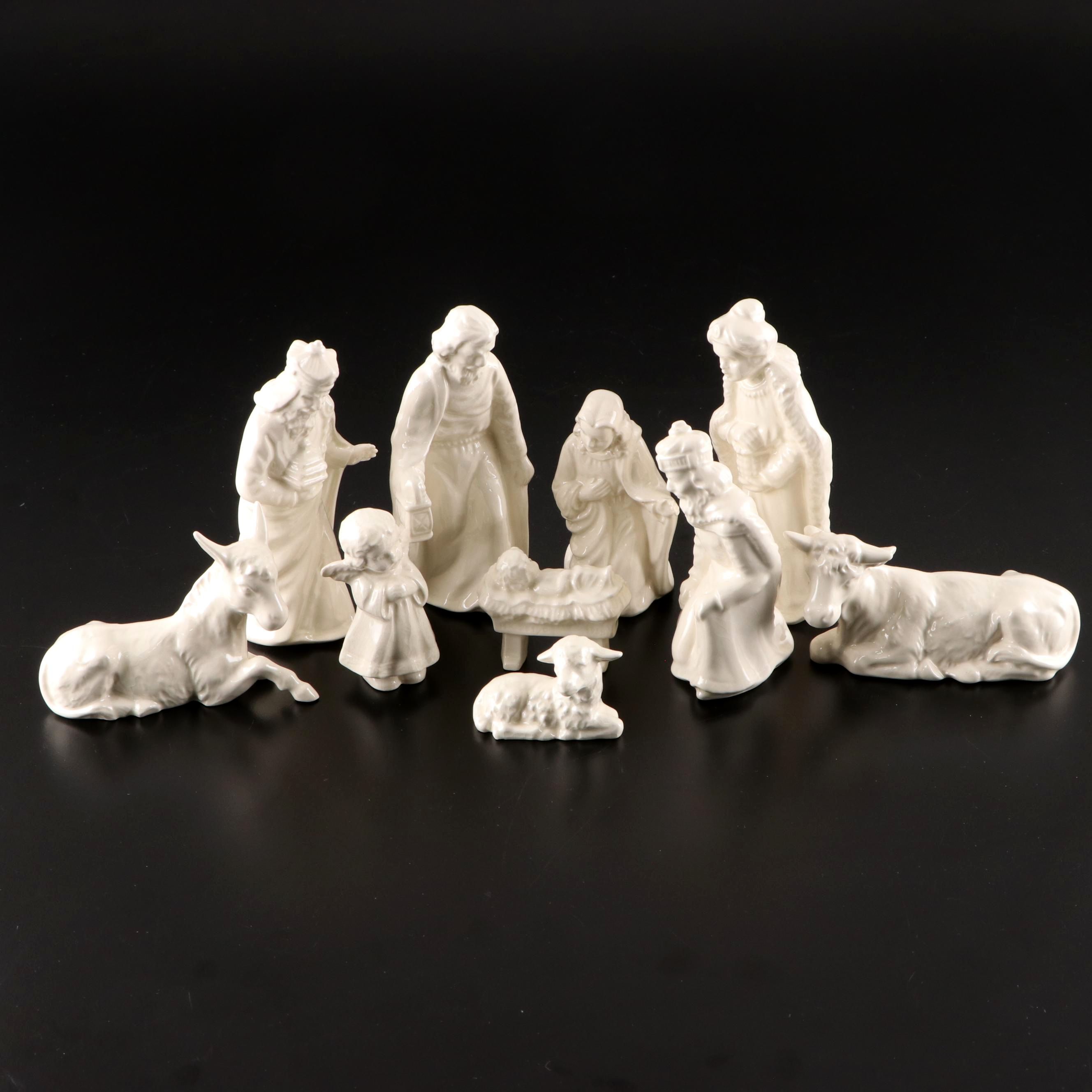 Goebel White Porcelain Nativity Set
