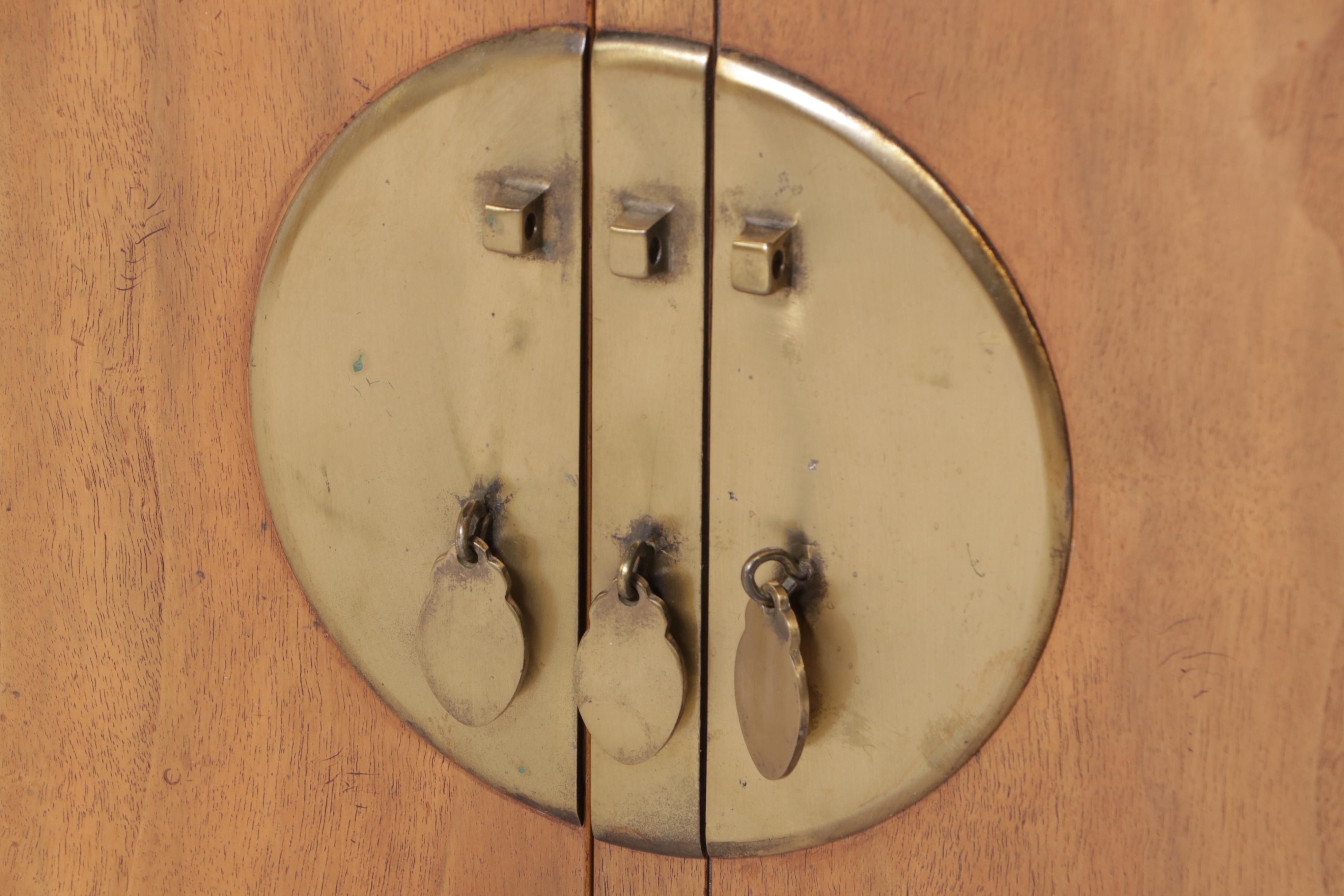 Baker Furniture Chinese Style Oak and Ash Double Cabinet Credenza