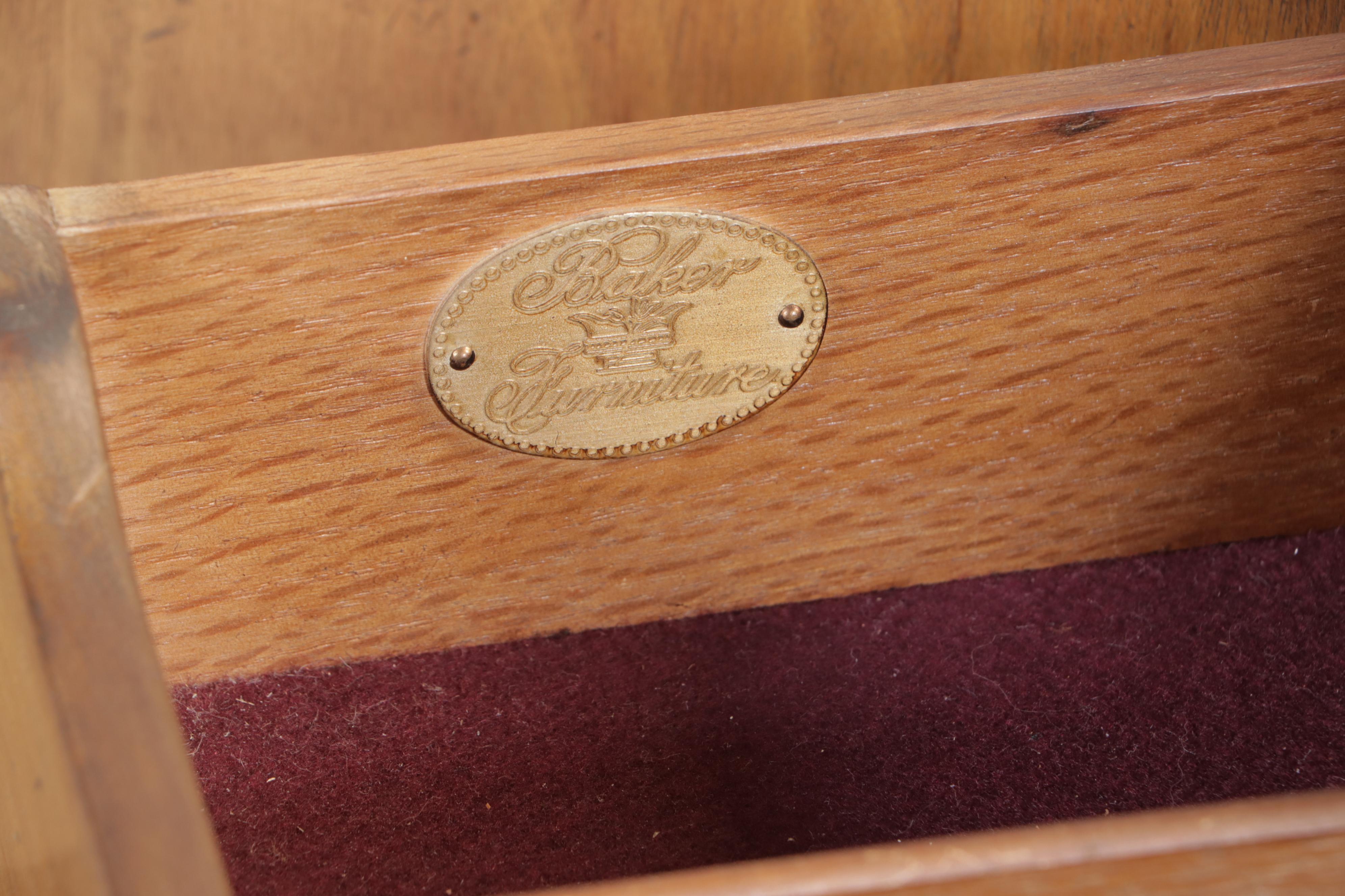 Baker Furniture Chinese Style Oak and Ash Double Cabinet Credenza