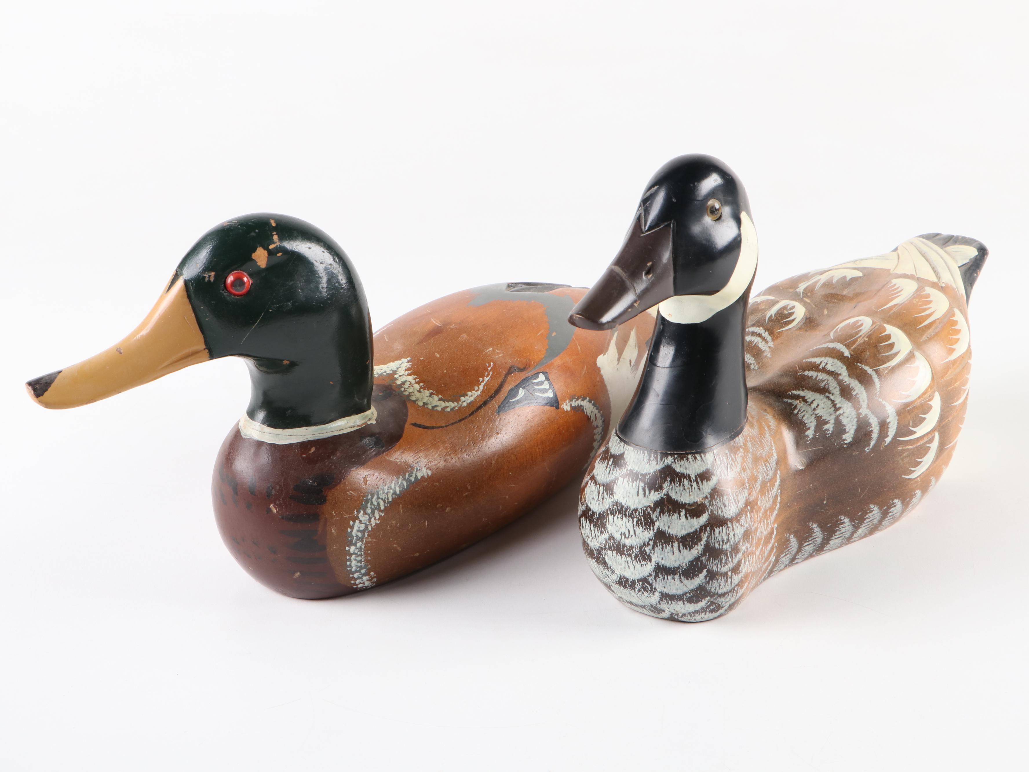J. Weaver Mallard Hen and Other Decorative Wooden Duck Decoys
