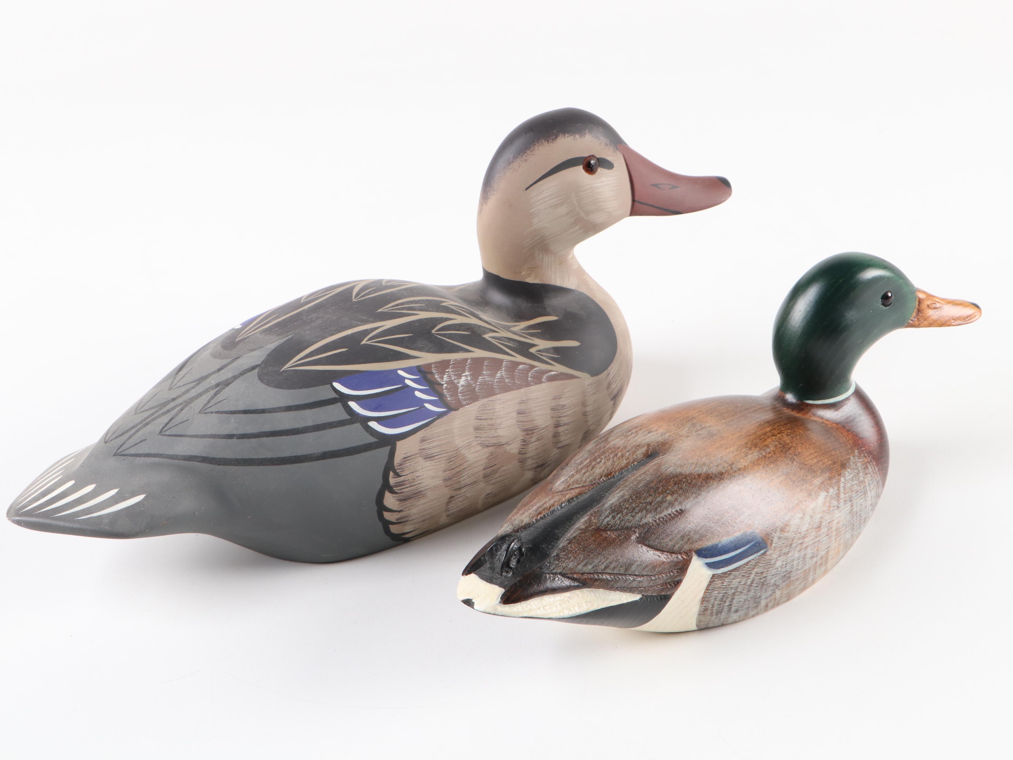 J. Weaver Mallard Hen and Other Decorative Wooden Duck Decoys