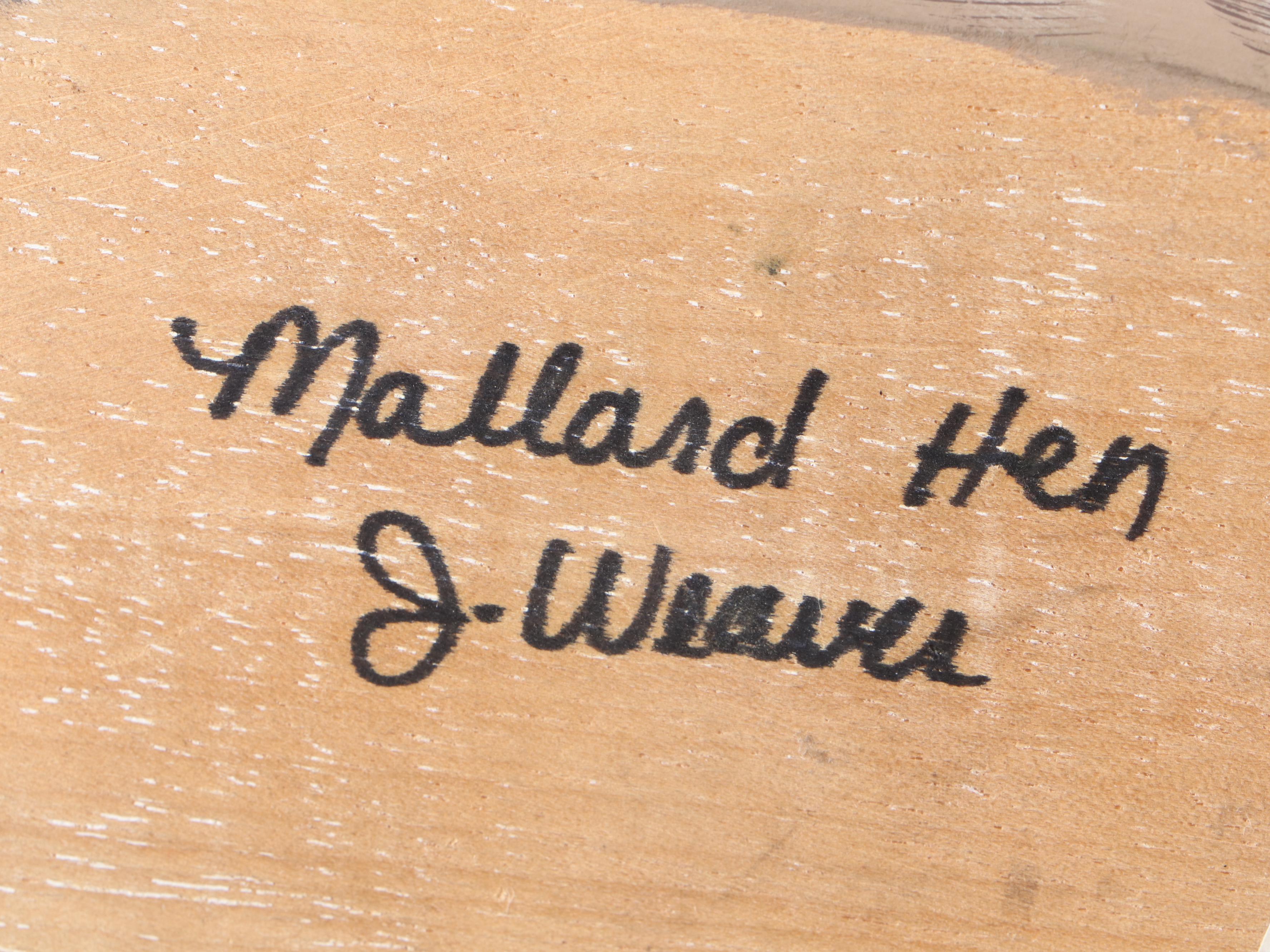 J. Weaver Mallard Hen and Other Decorative Wooden Duck Decoys