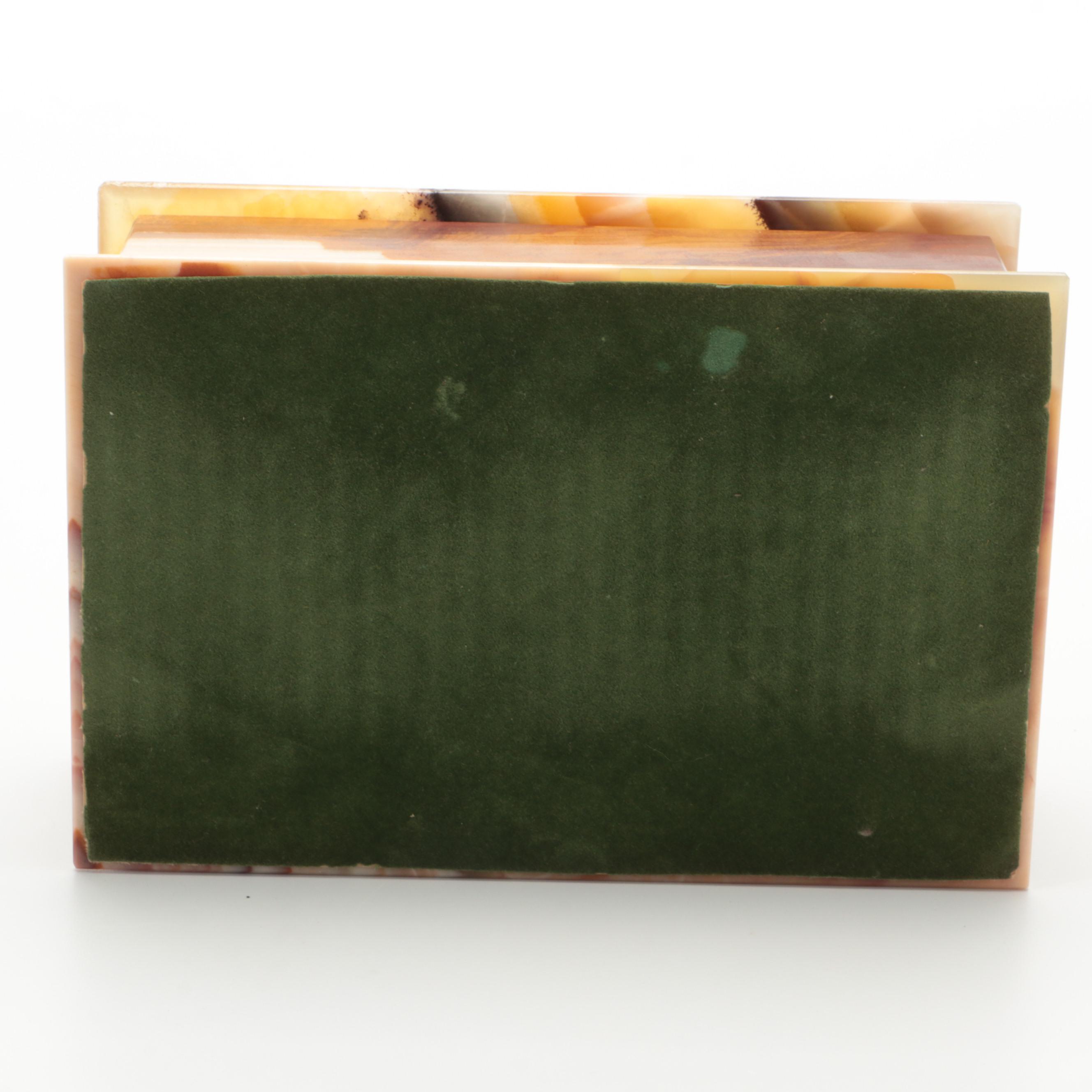 Sardonyx and Banded Agate Slab Trinket Box