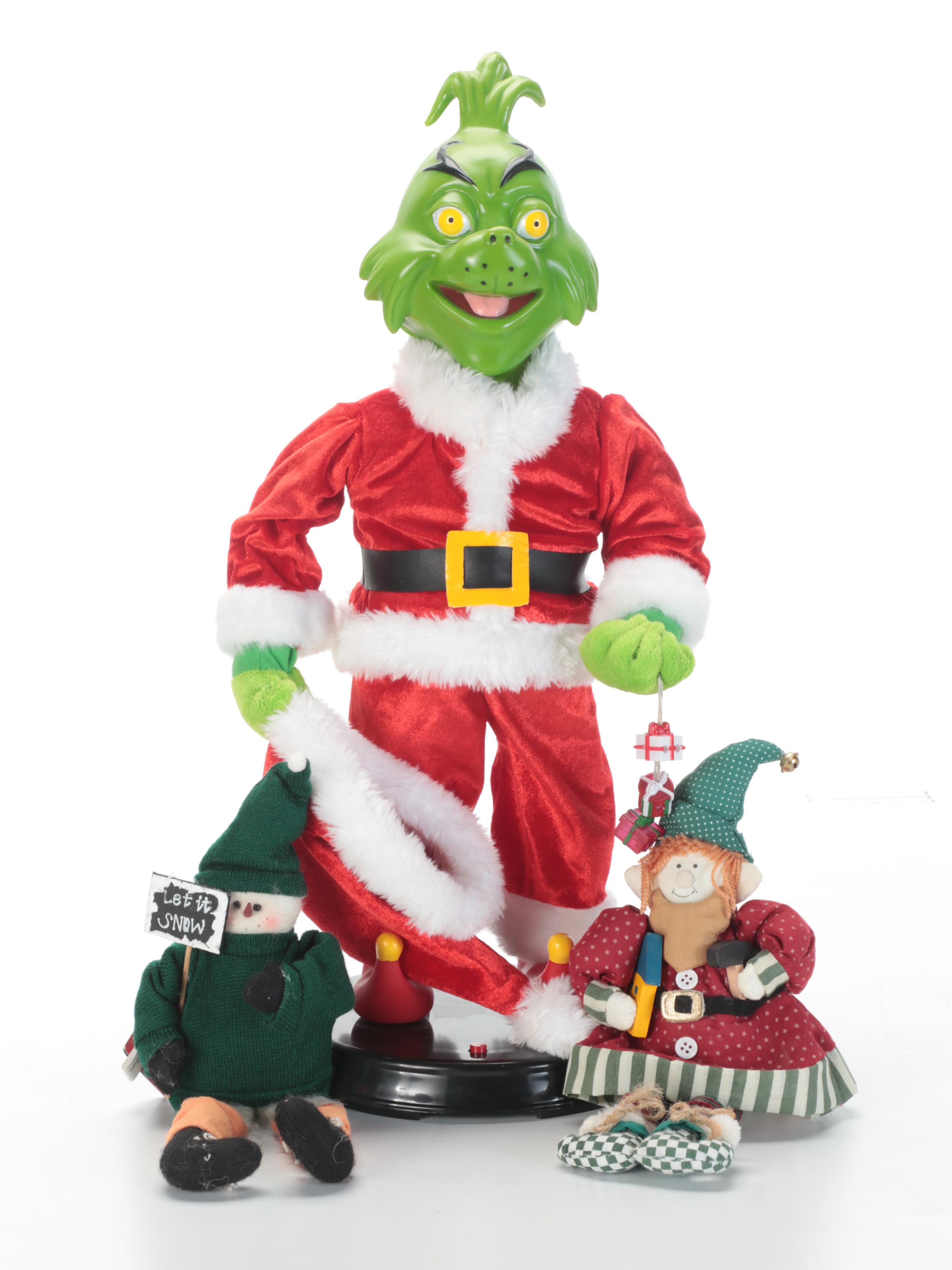 Glass Eye Studio Art Glass Ornament with Grinch and Other Christmas Decor