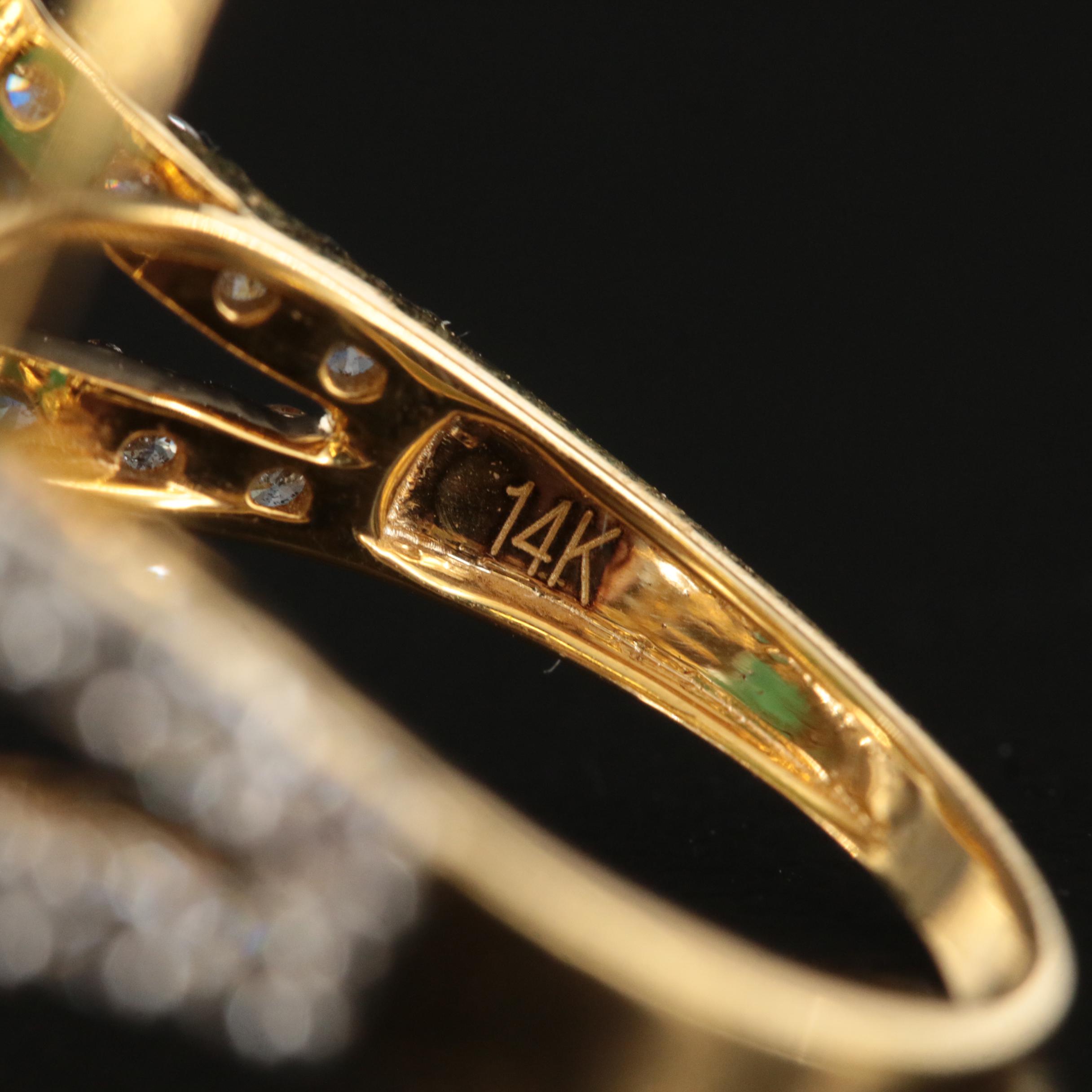 14K 11.00 CT Emerald and 2.01 CTW Diamond Ring