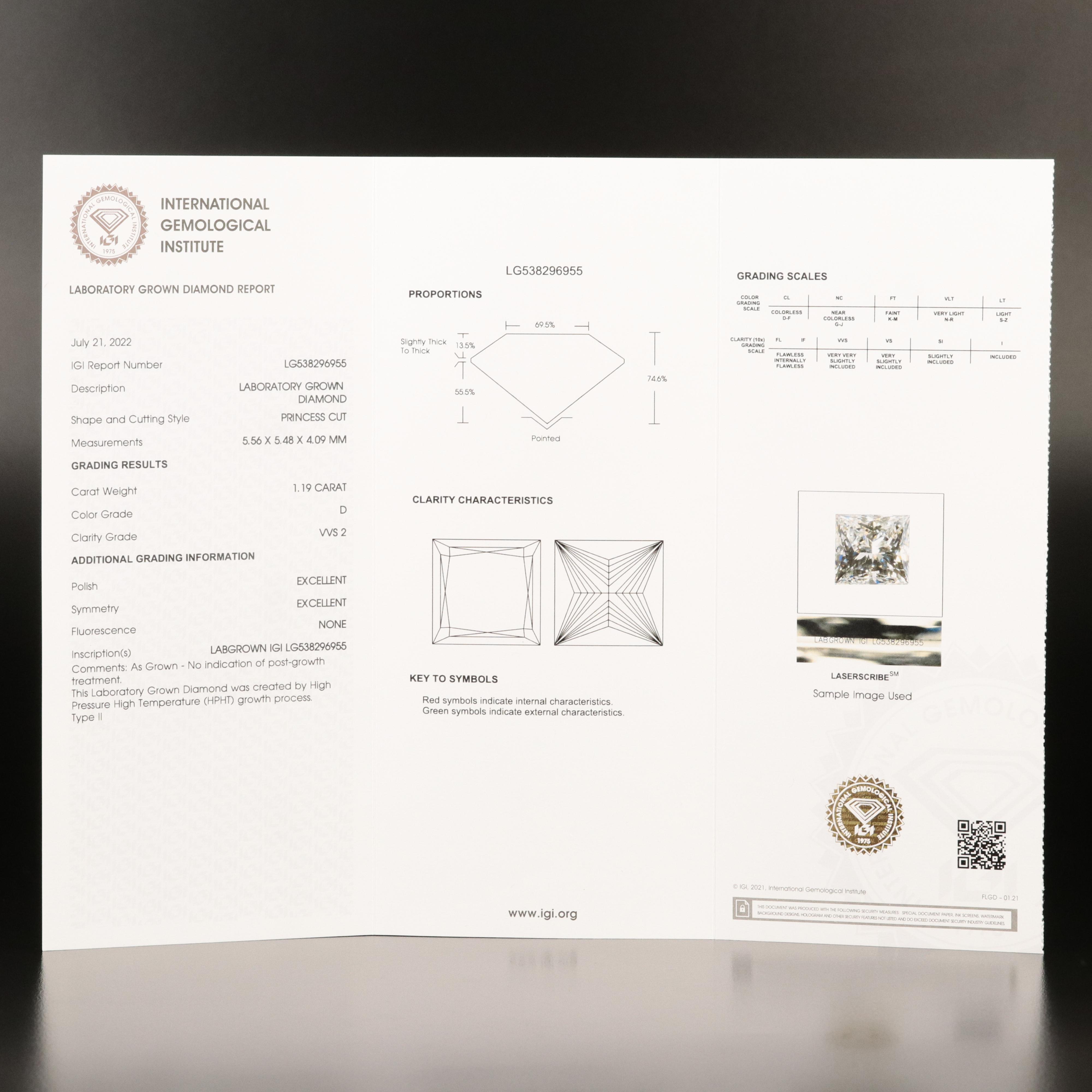 14K 2.30 CTW Lab Grown Diamond Stud Earrings with IGI Reports
