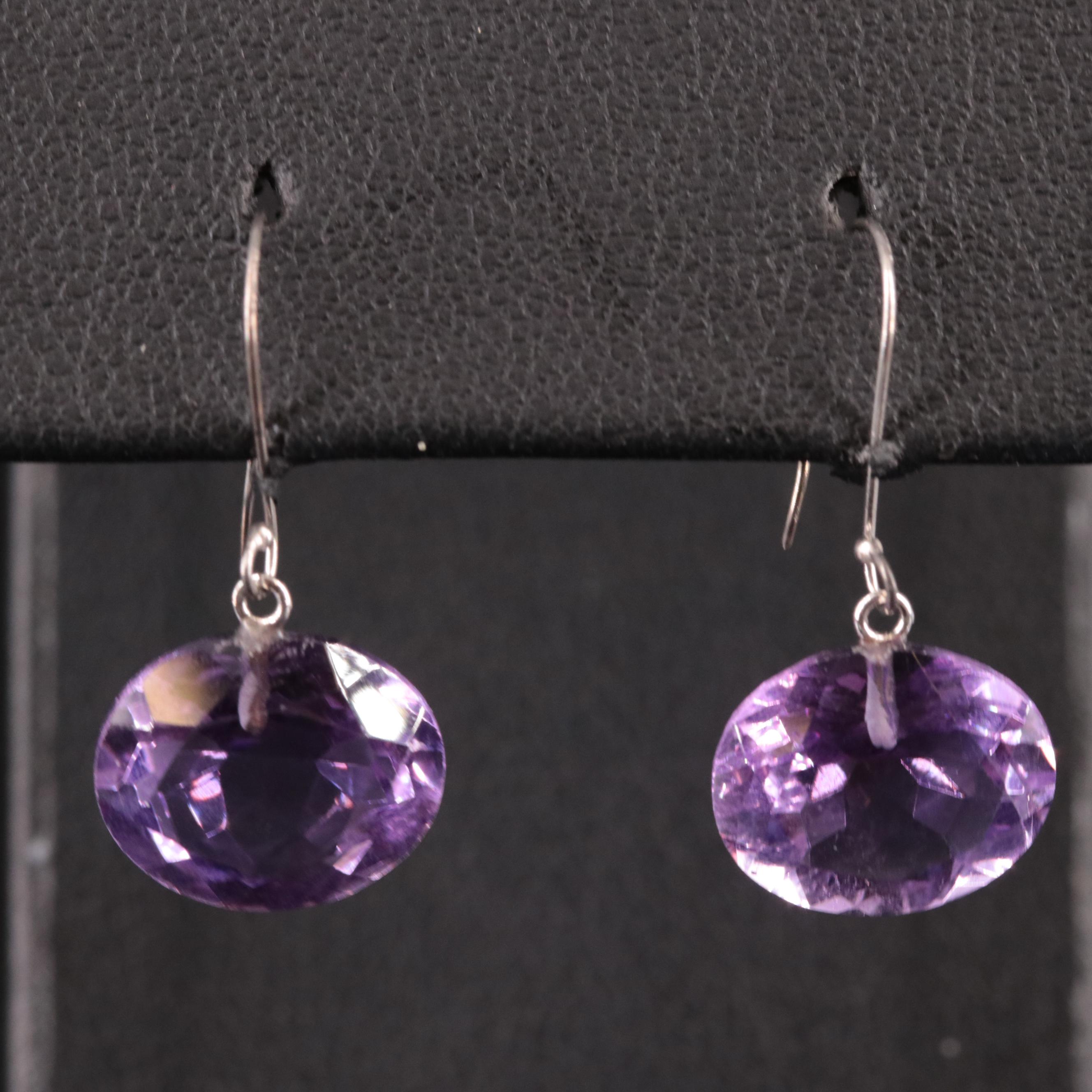 14K Amethyst Drop Earrings