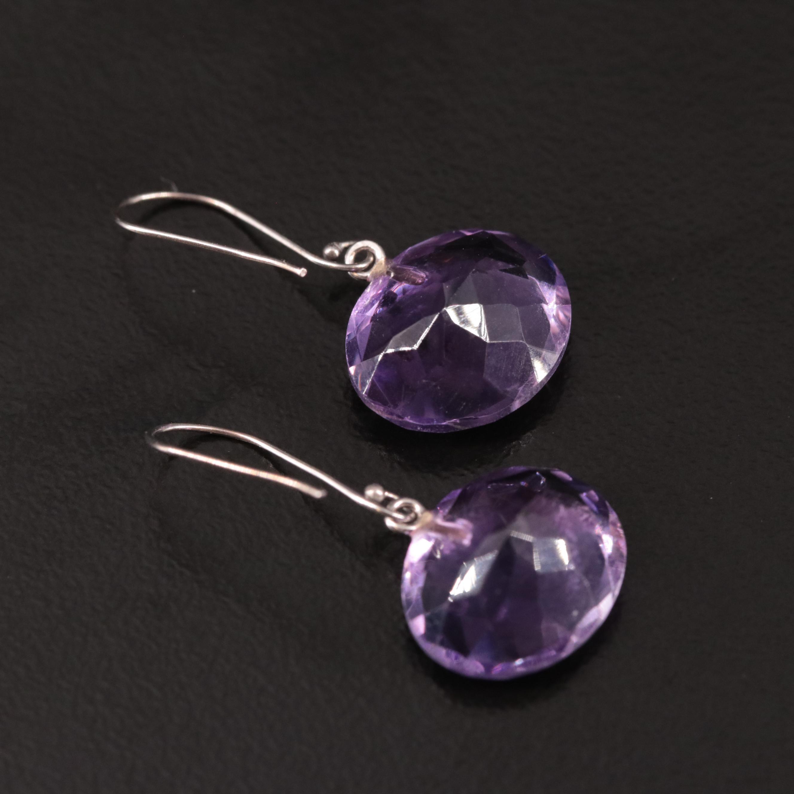 14K Amethyst Drop Earrings