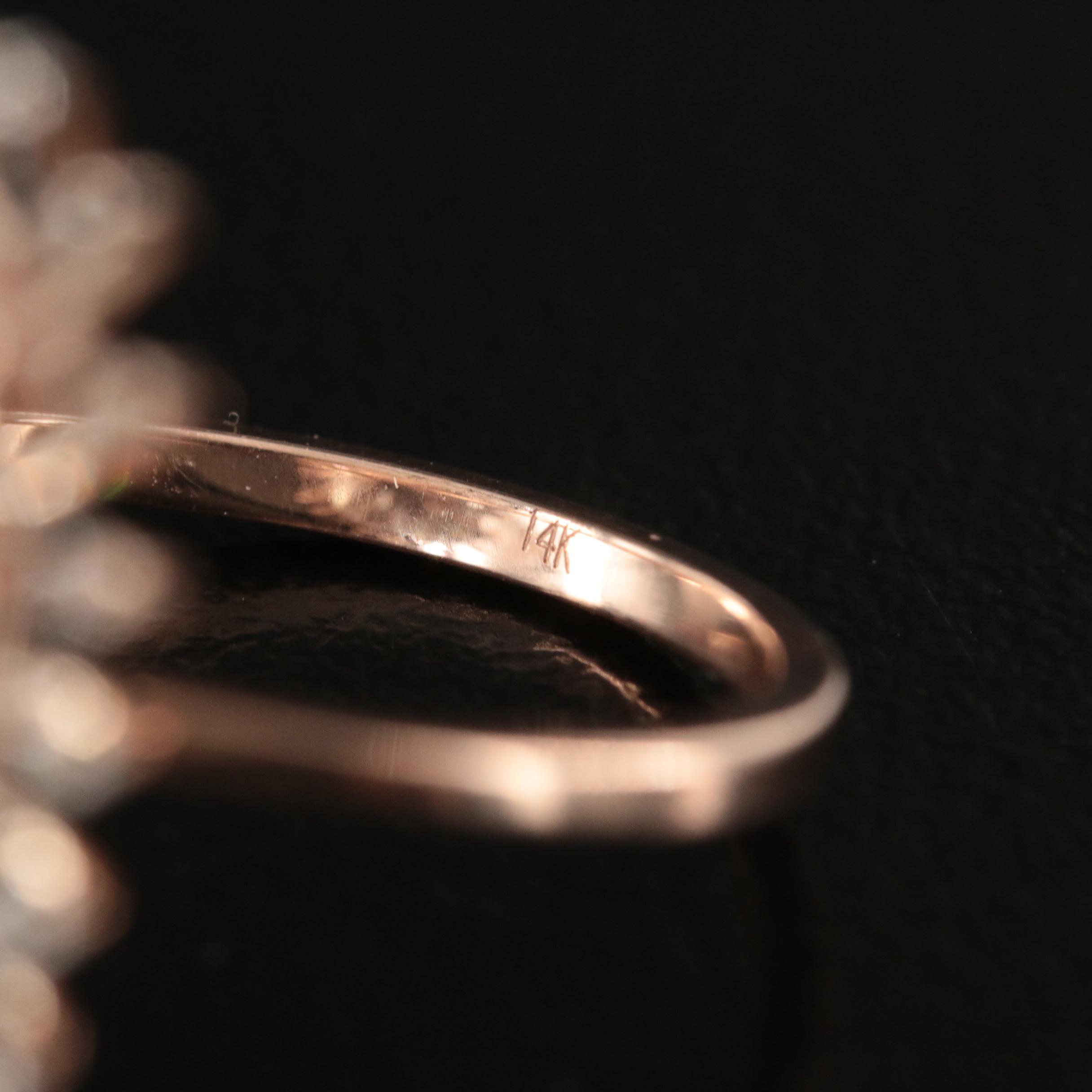 14K Rose Gold 19.25 CT Aquamarine and Diamond Ring