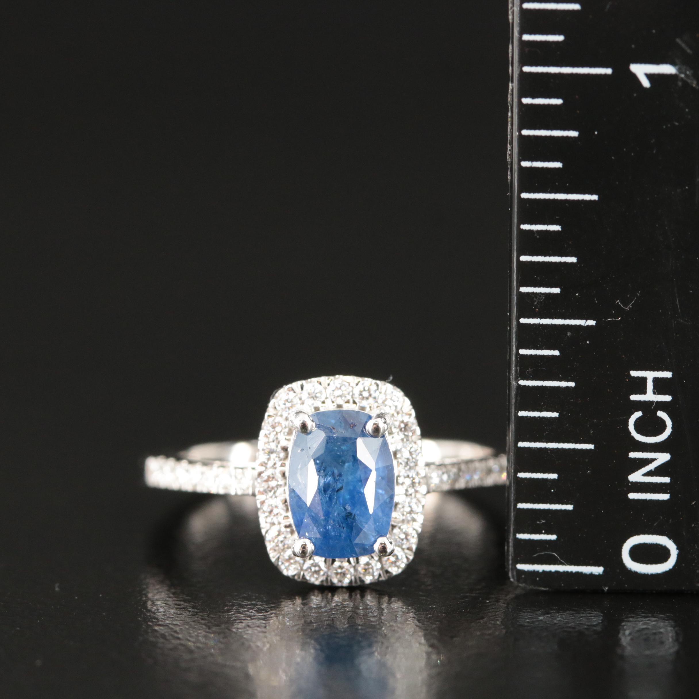 18K 1.65 CT Sapphire and Diamond Ring