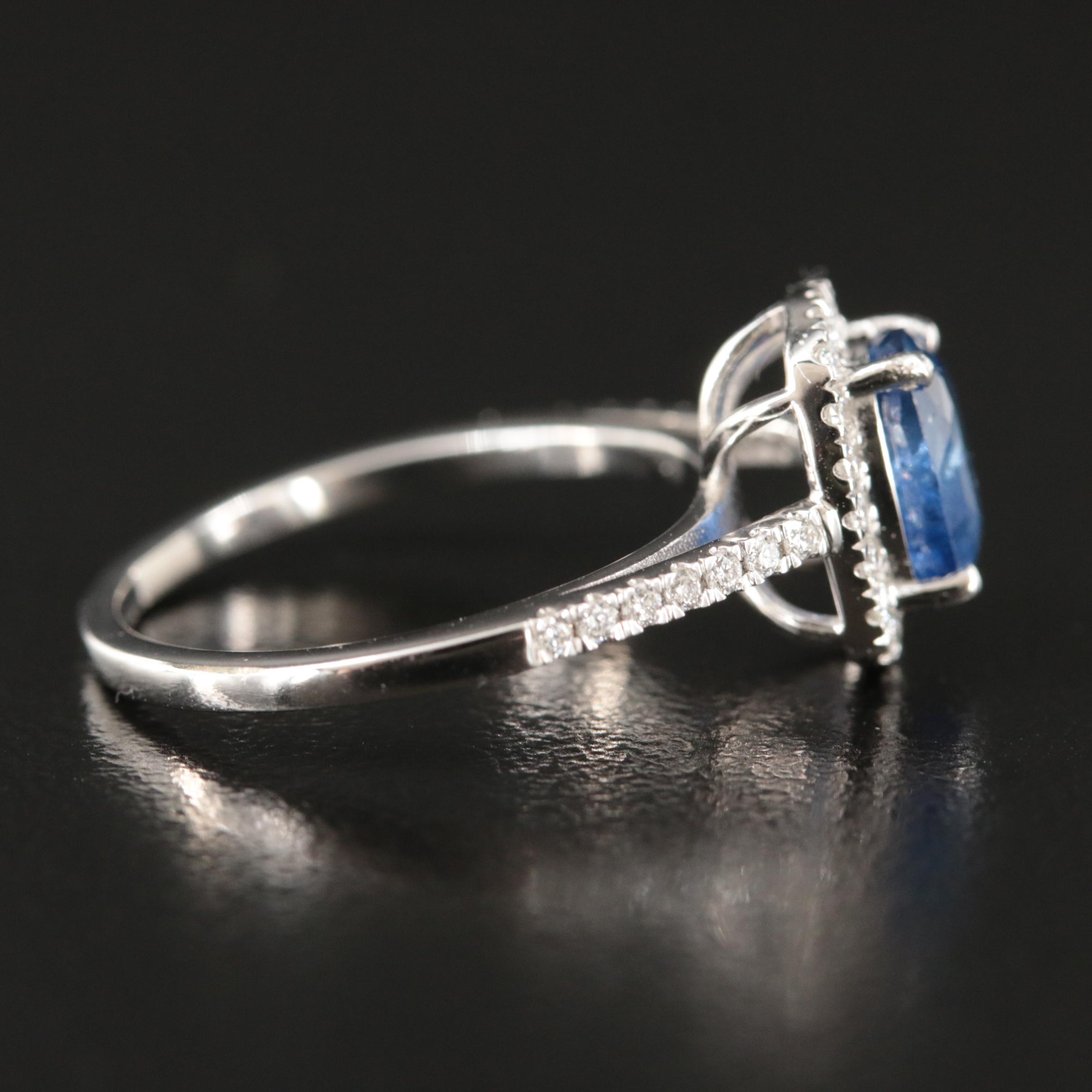 18K 1.65 CT Sapphire and Diamond Ring