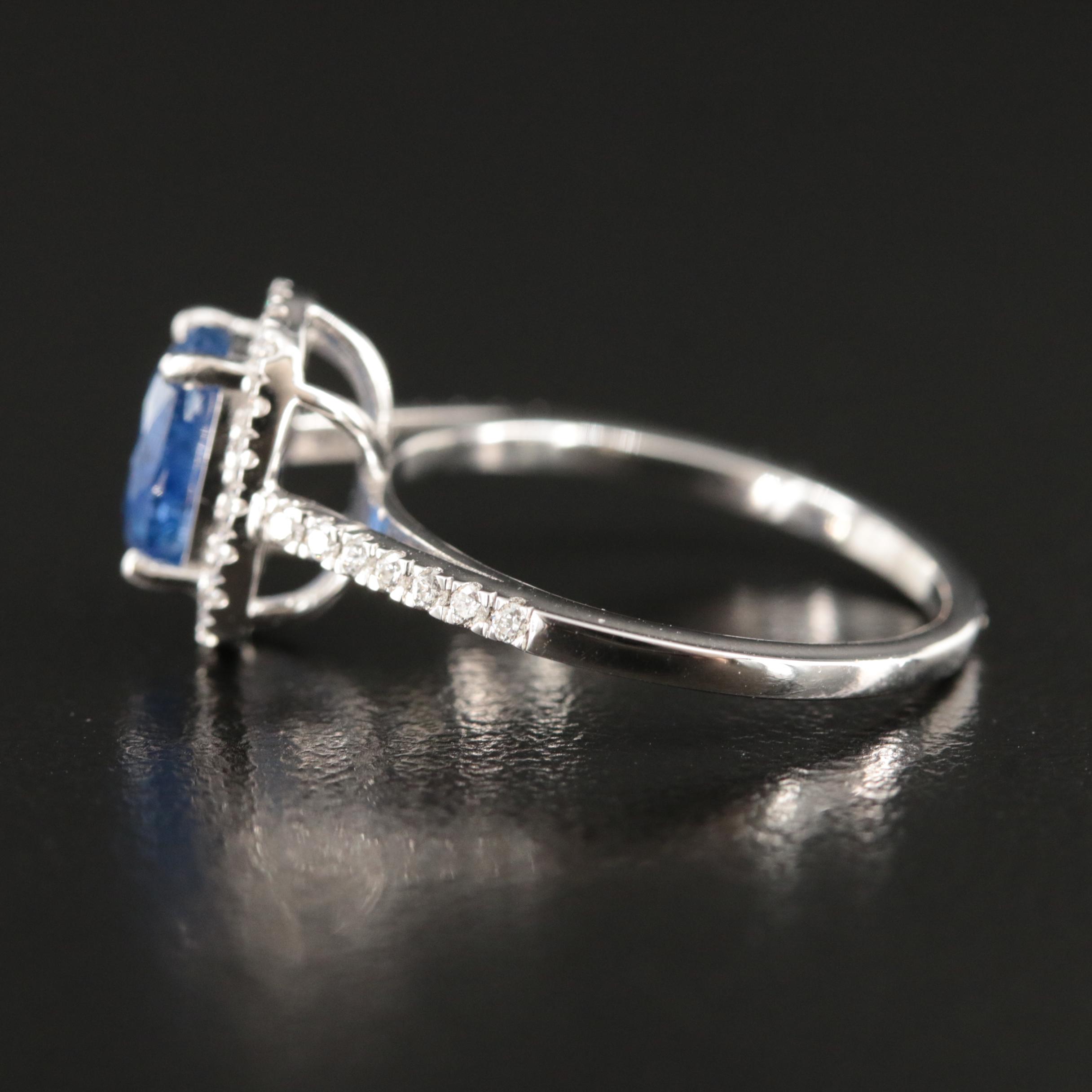 18K 1.65 CT Sapphire and Diamond Ring