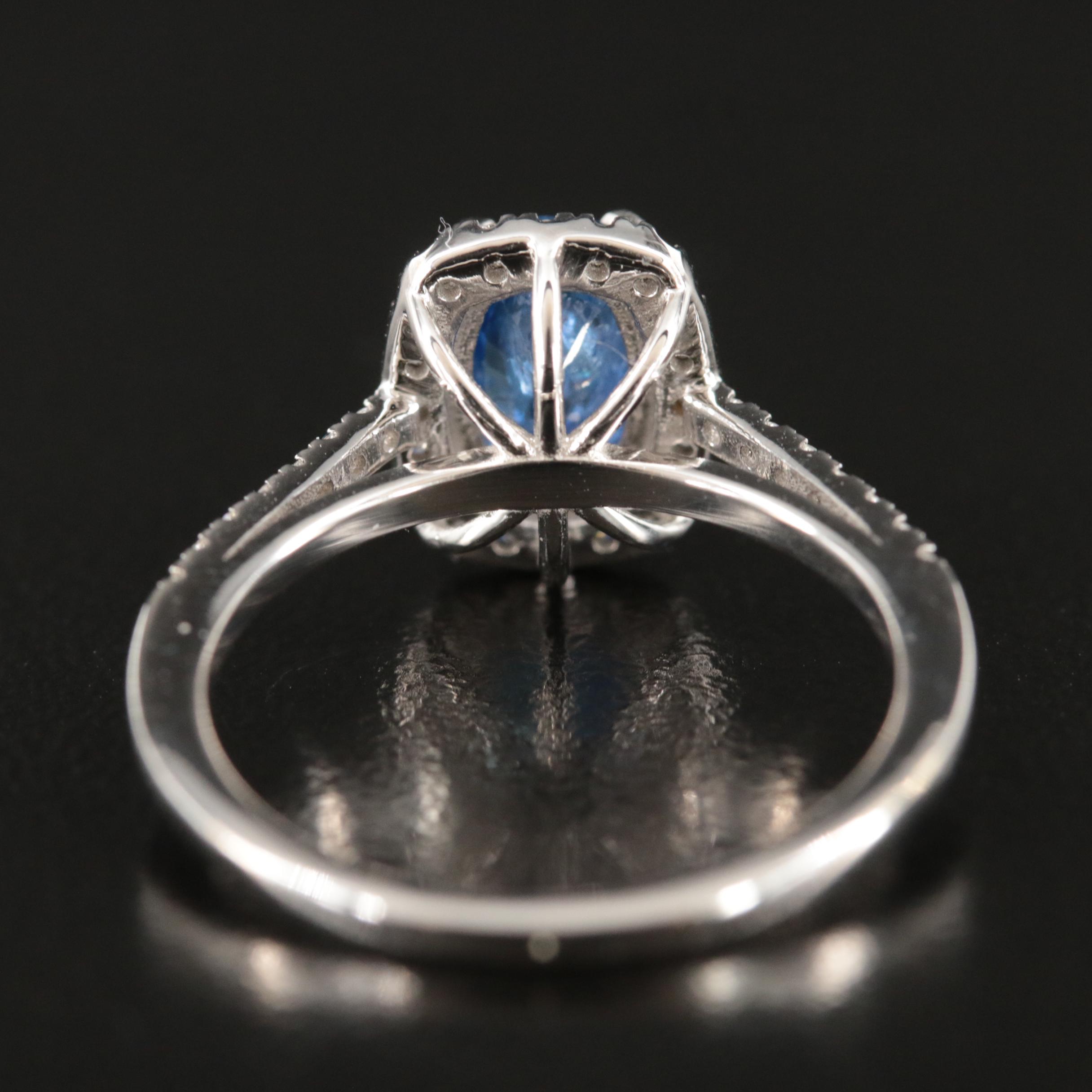 18K 1.65 CT Sapphire and Diamond Ring