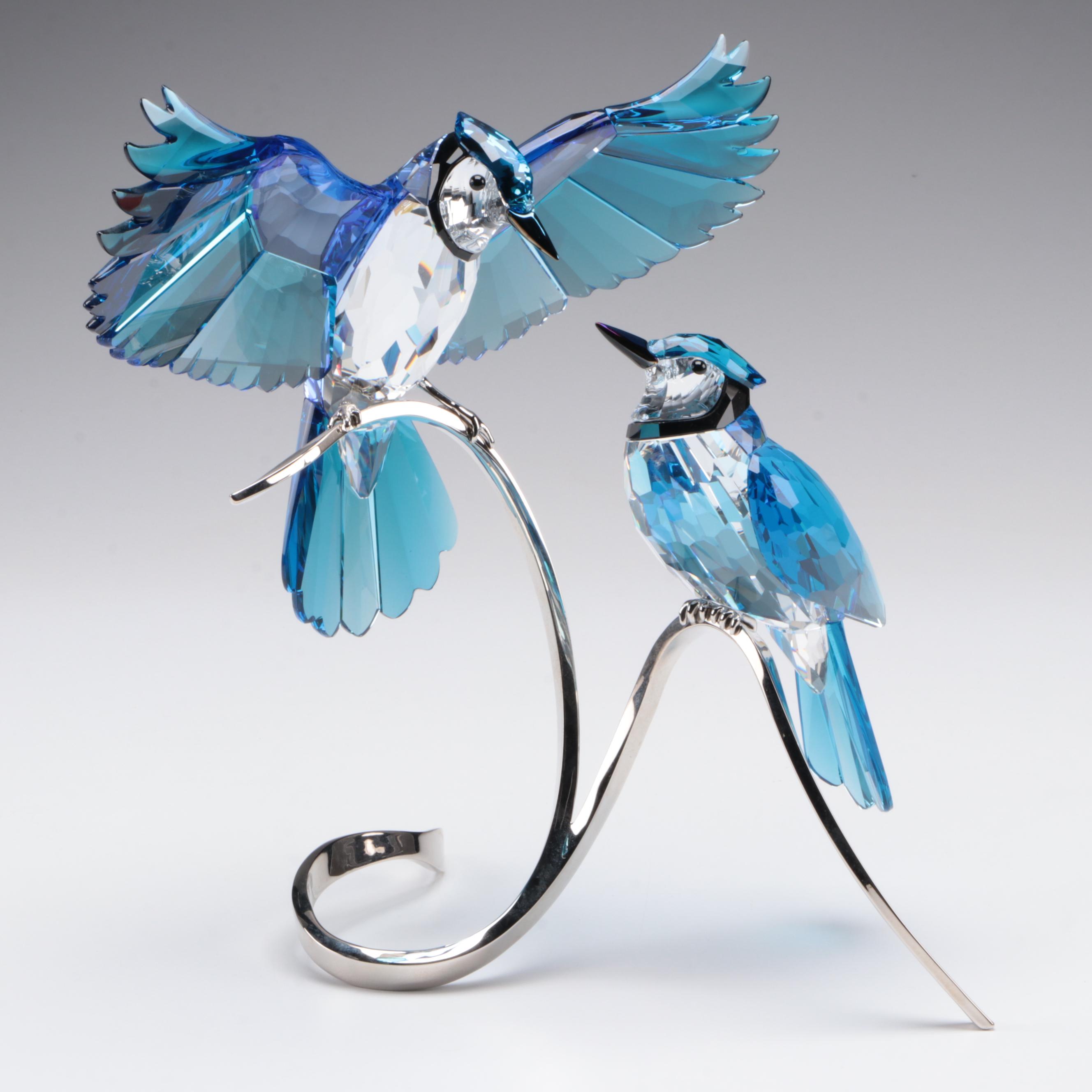Swarovski Crystal "Blue Jays" Figurines