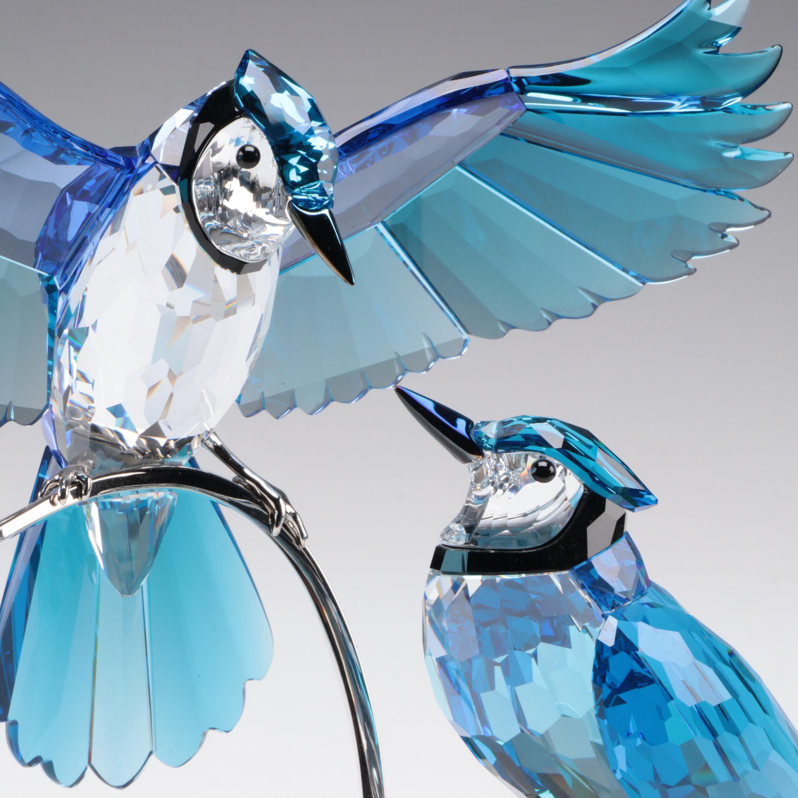 Swarovski Crystal "Blue Jays" Figurines
