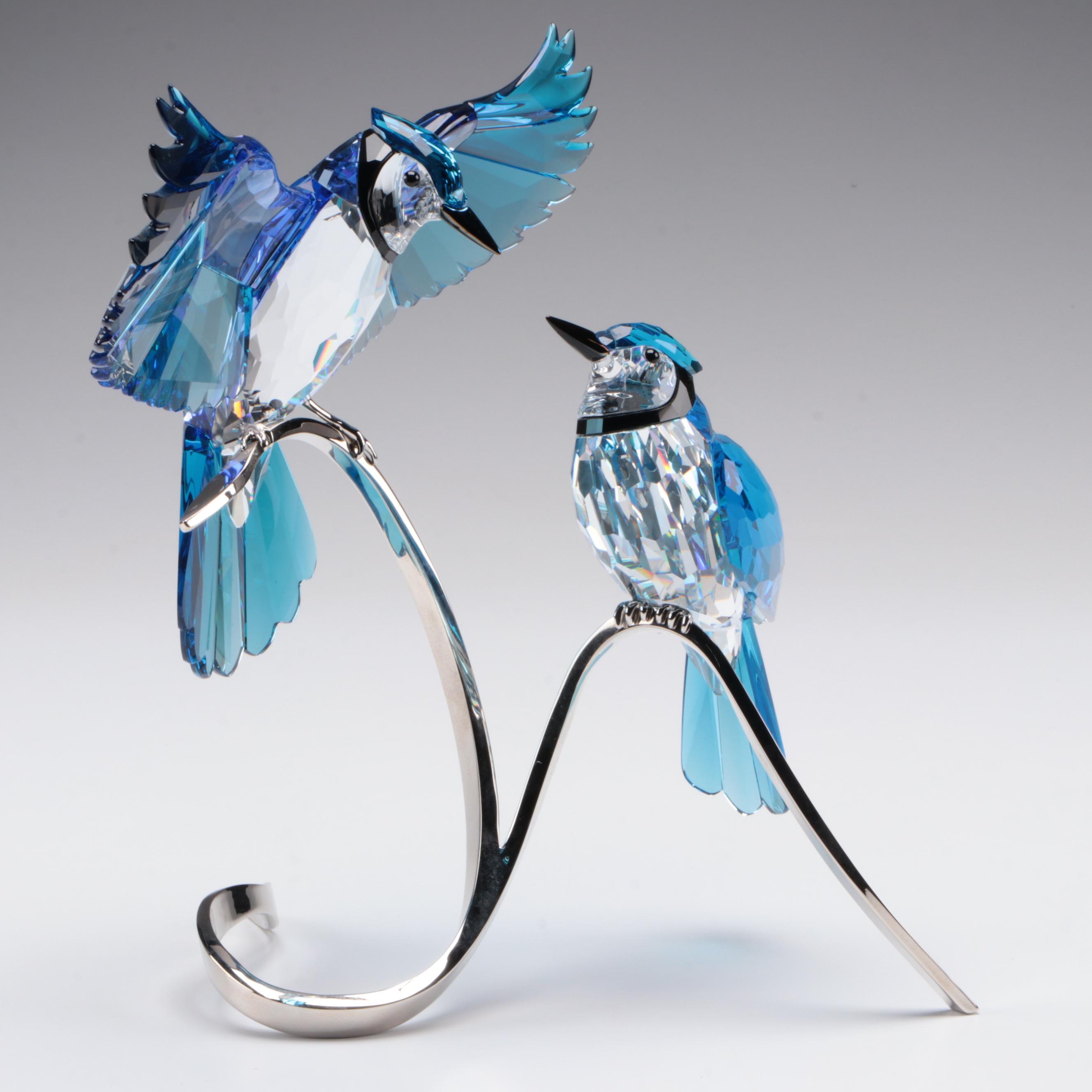 Swarovski Crystal "Blue Jays" Figurines