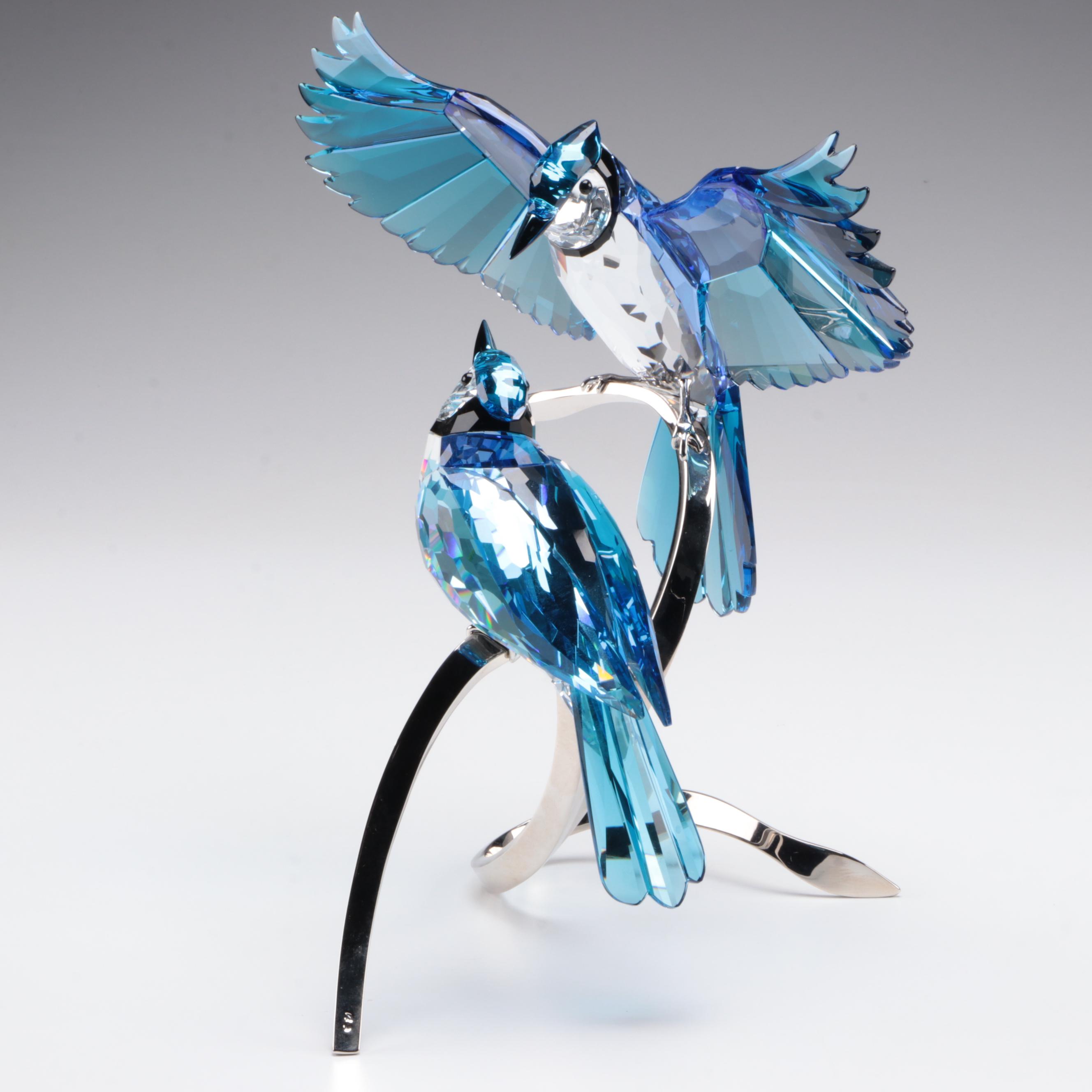 Swarovski Crystal "Blue Jays" Figurines