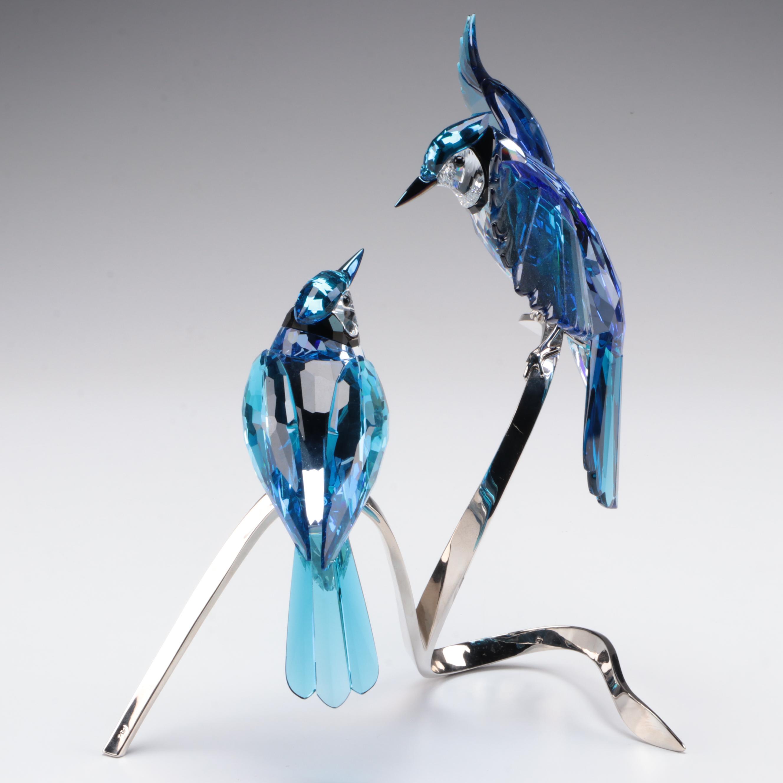 Swarovski Crystal "Blue Jays" Figurines