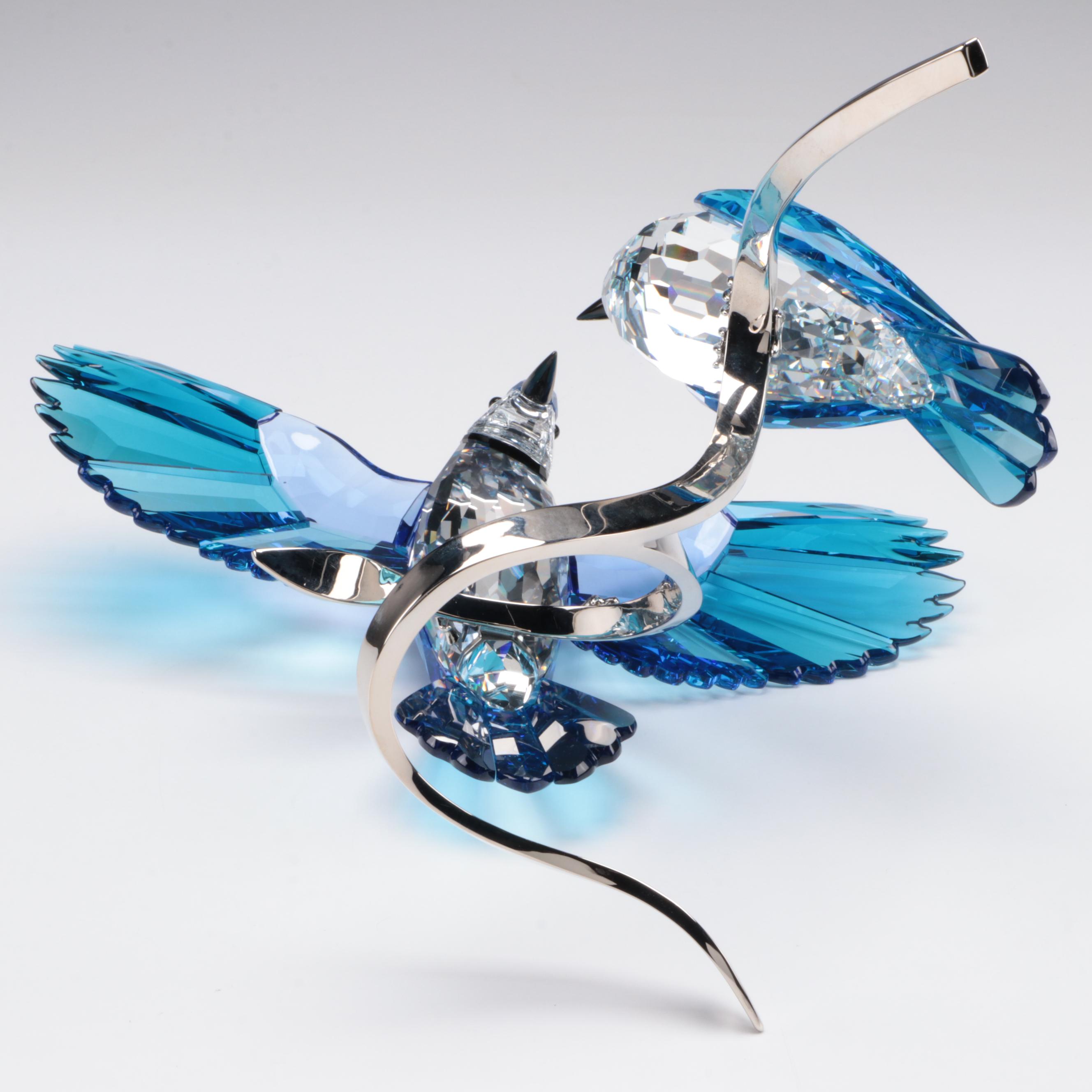 Swarovski Crystal "Blue Jays" Figurines