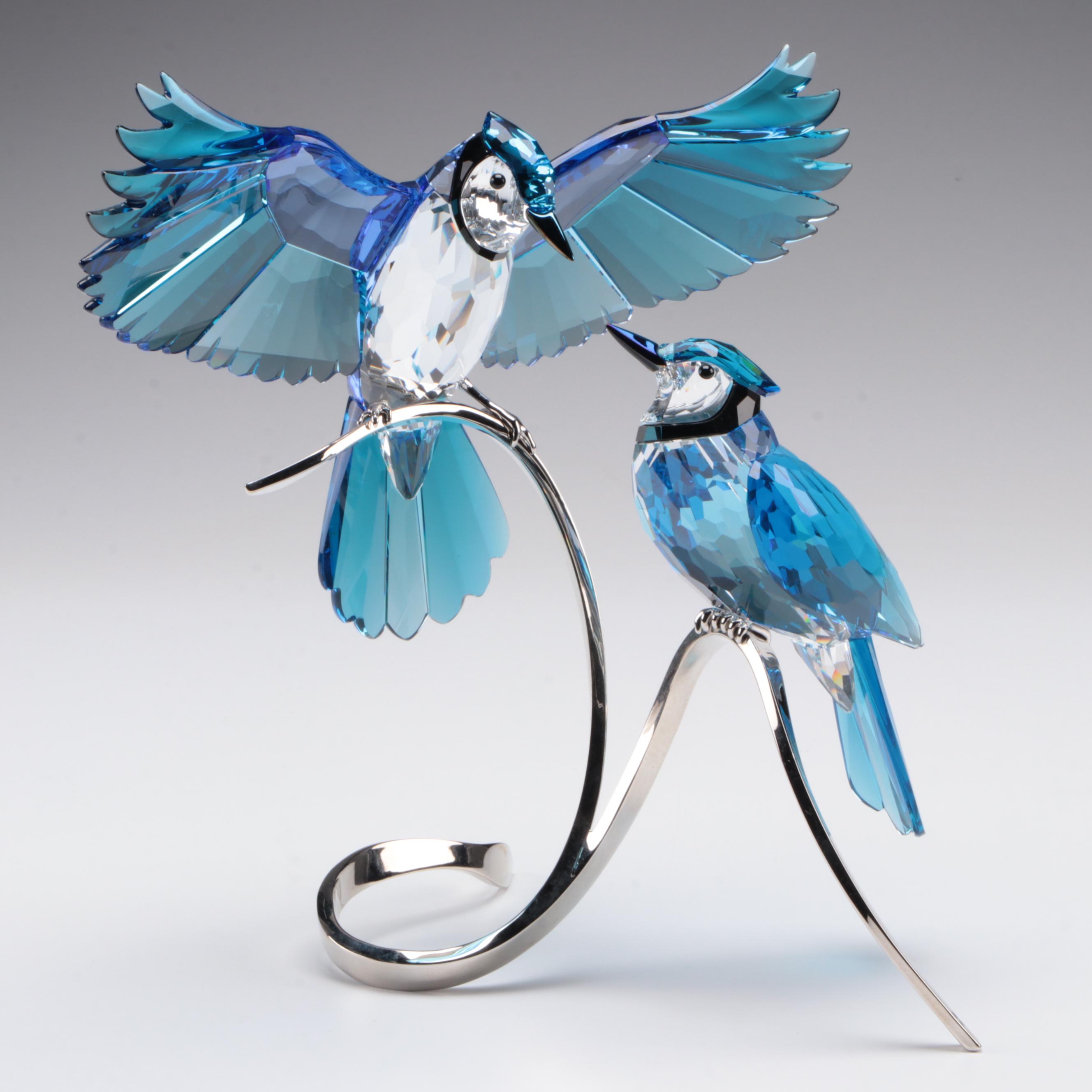 Swarovski Crystal "Blue Jays" Figurines
