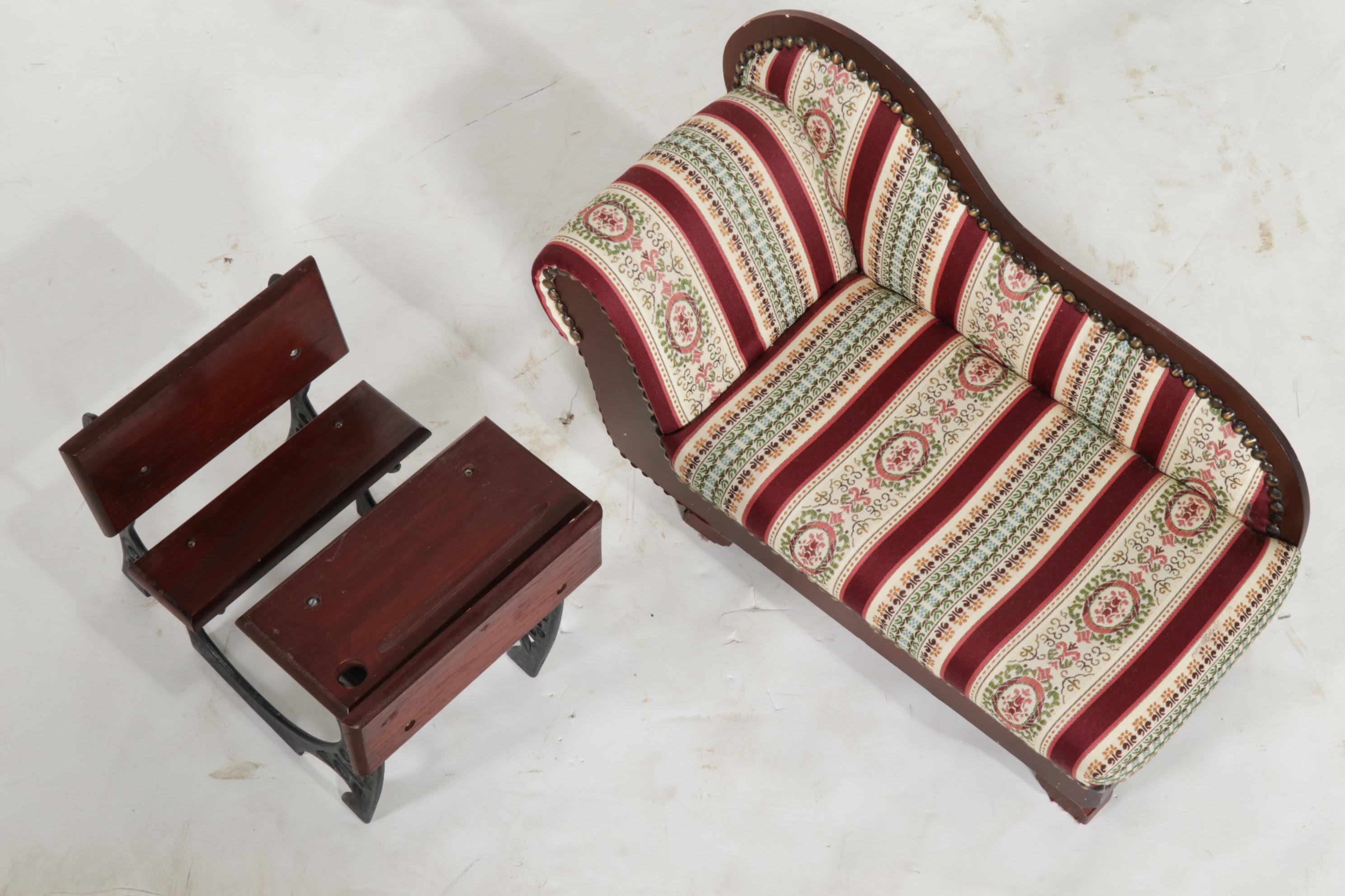 Small Scale Furniture Featuring Chaise Lounge Chair, Desk, and More