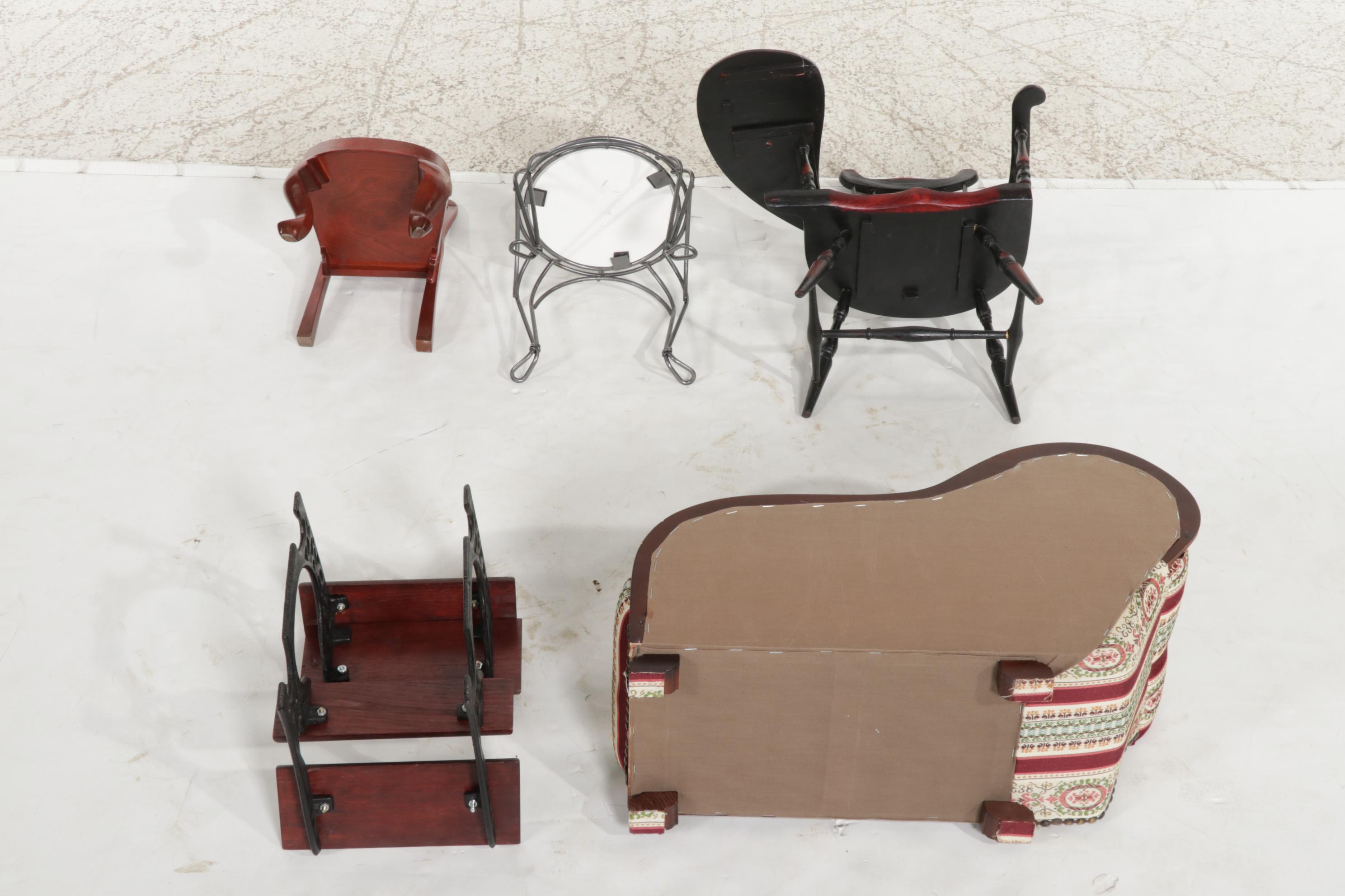 Small Scale Furniture Featuring Chaise Lounge Chair, Desk, and More