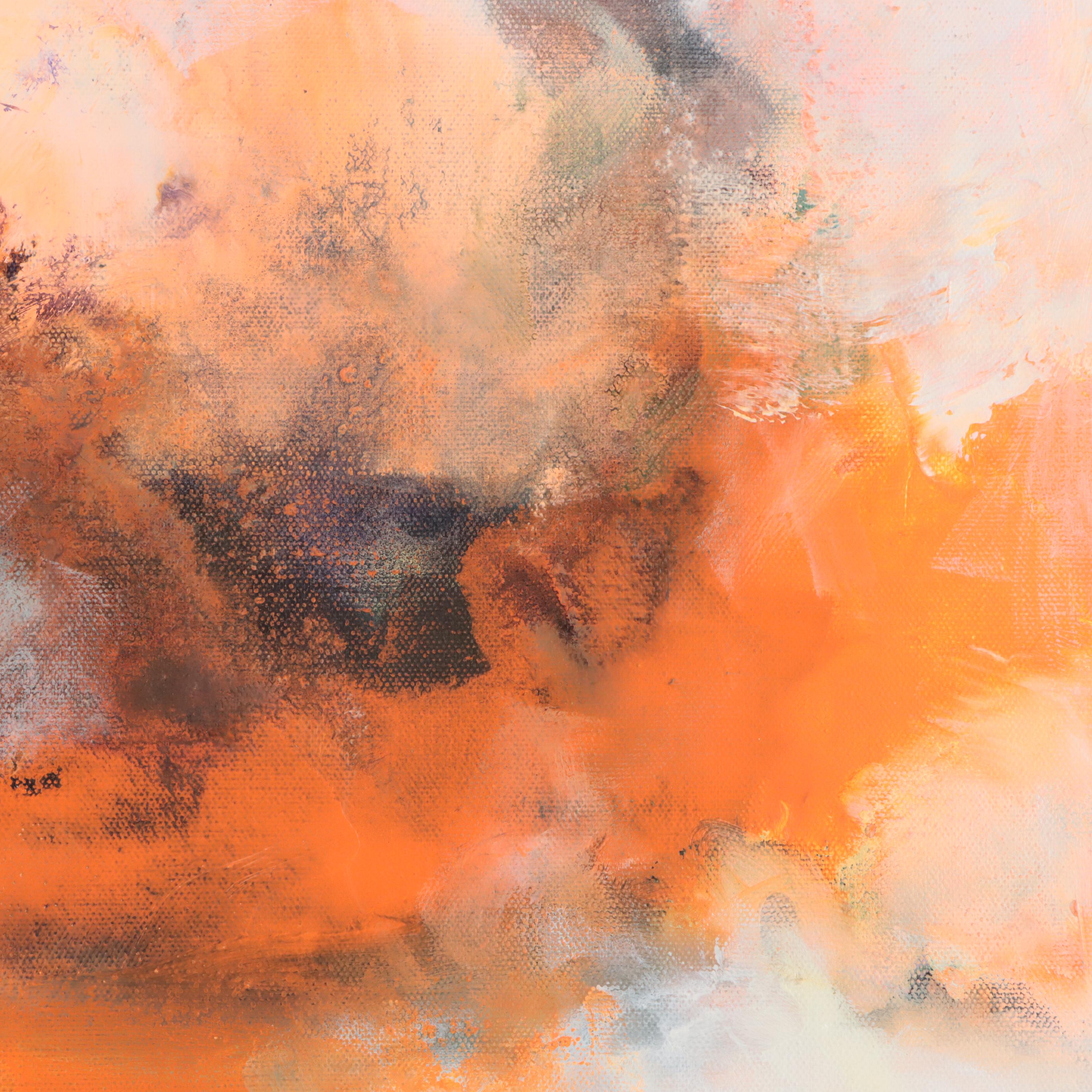 Milagros Pongo Abstract Mixed Media Painting "Atardecer," 21st Century