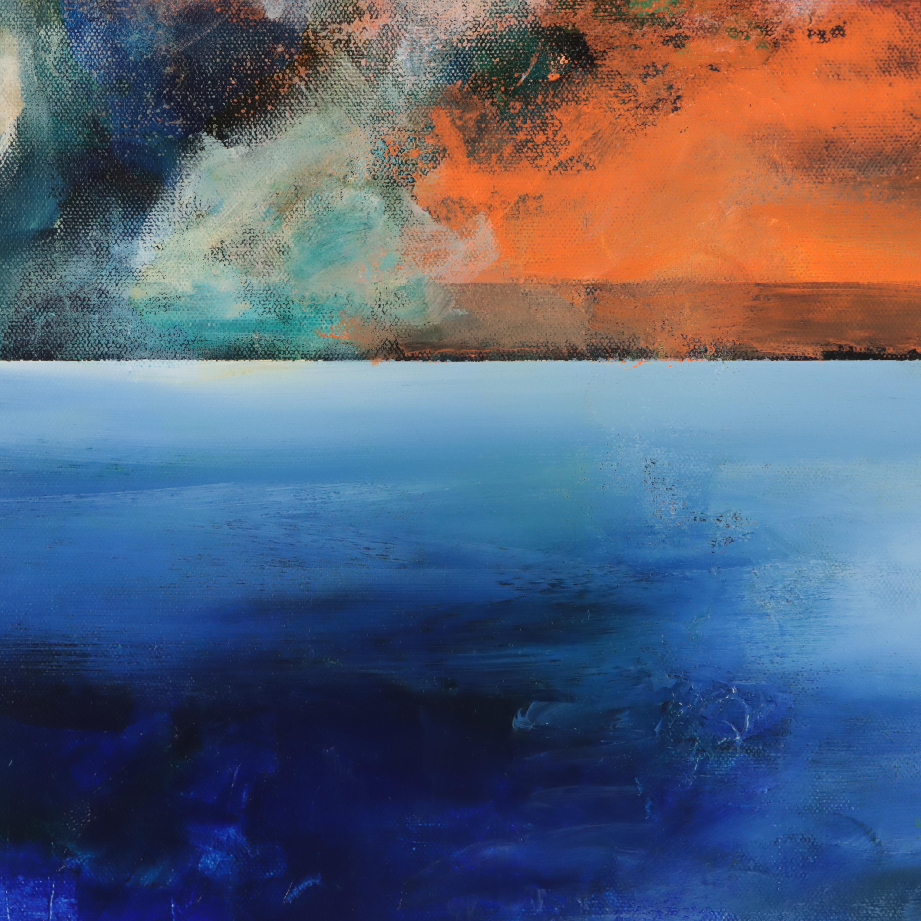 Milagros Pongo Abstract Mixed Media Painting "Atardecer," 21st Century