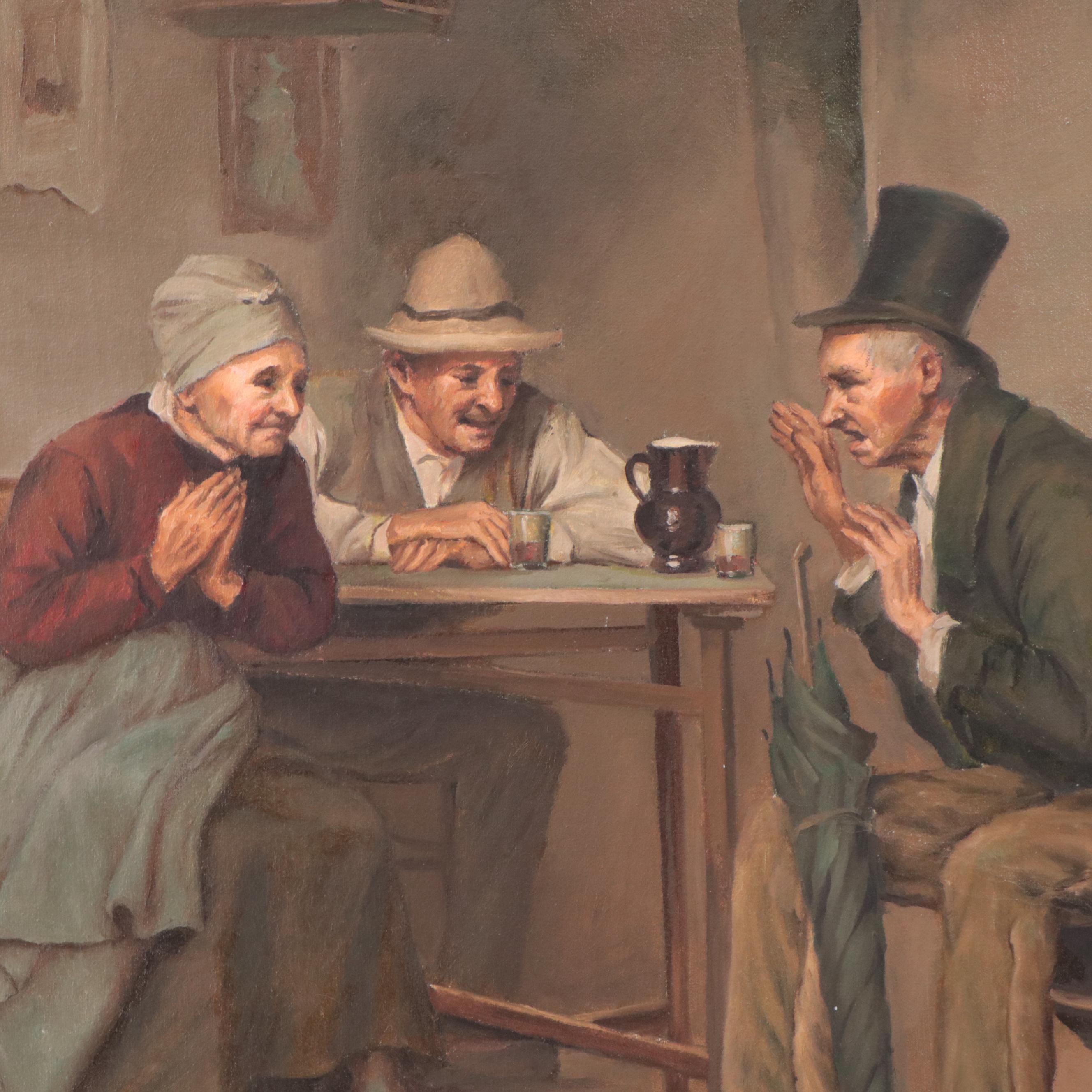 Bryan Anderson Genre Scene Oil Painting "Telling The Story"