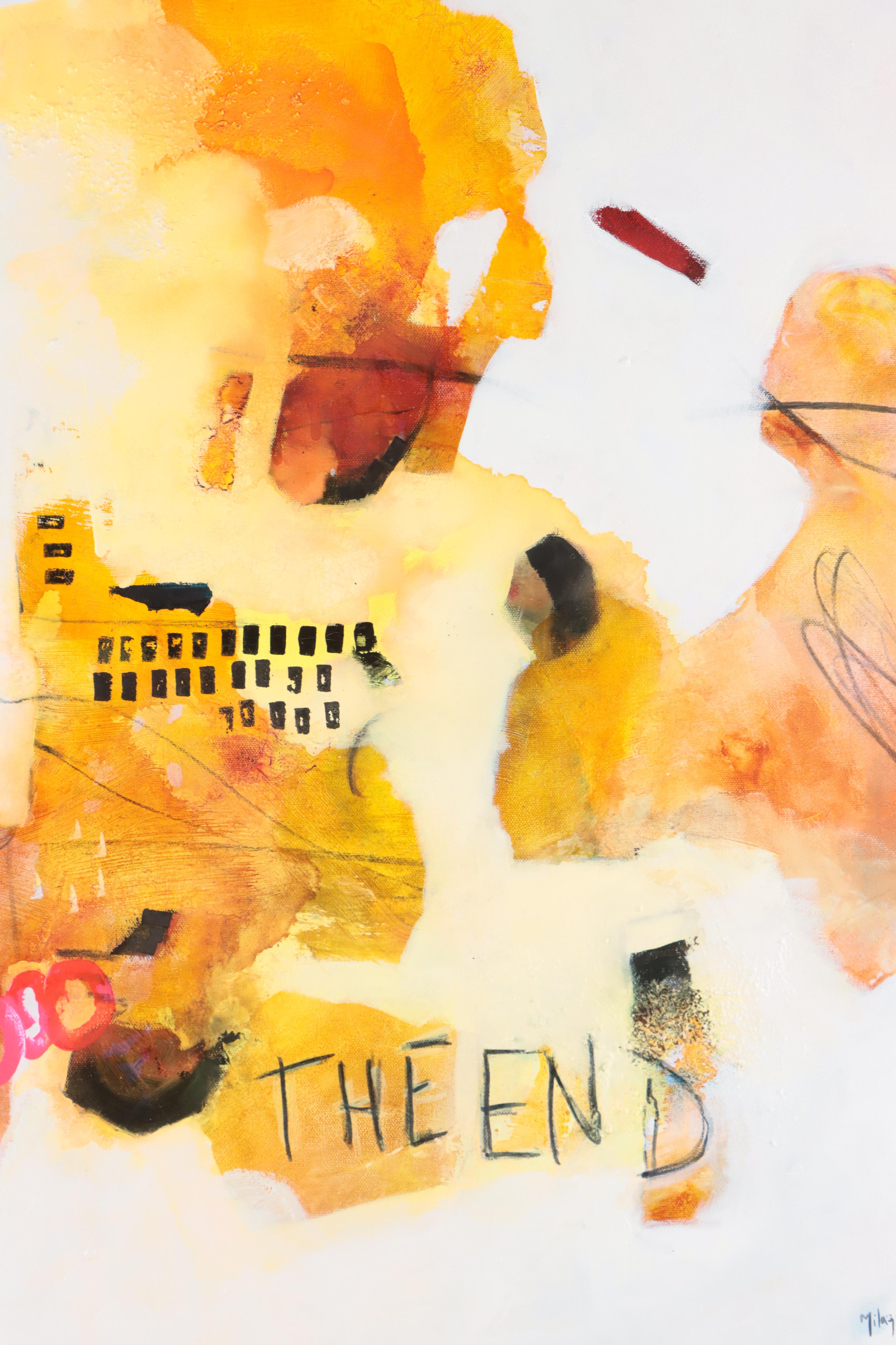 Milagros Pongo Abstract Mixed Media Painting "My Way," 21st Century