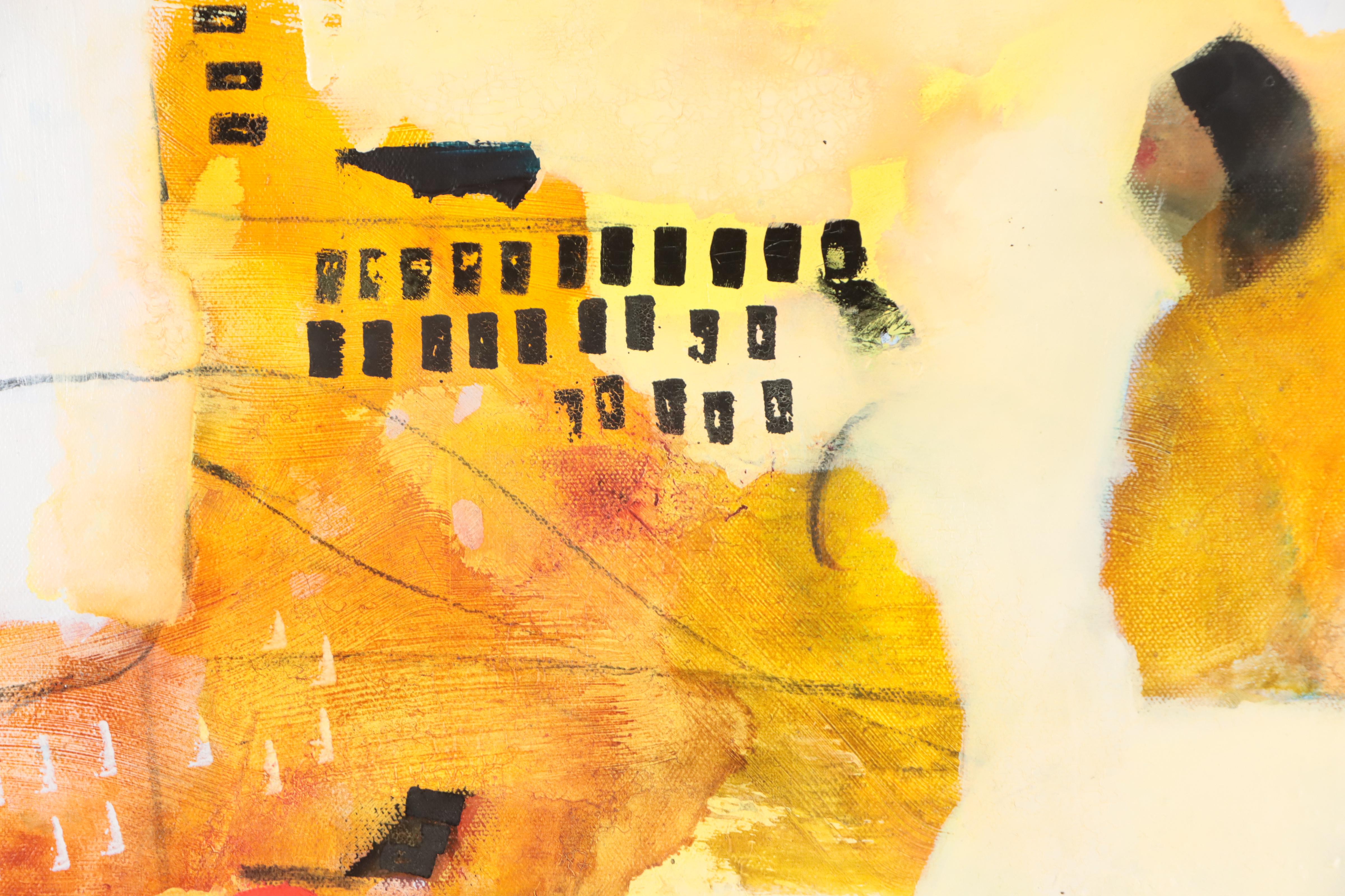 Milagros Pongo Abstract Mixed Media Painting "My Way," 21st Century