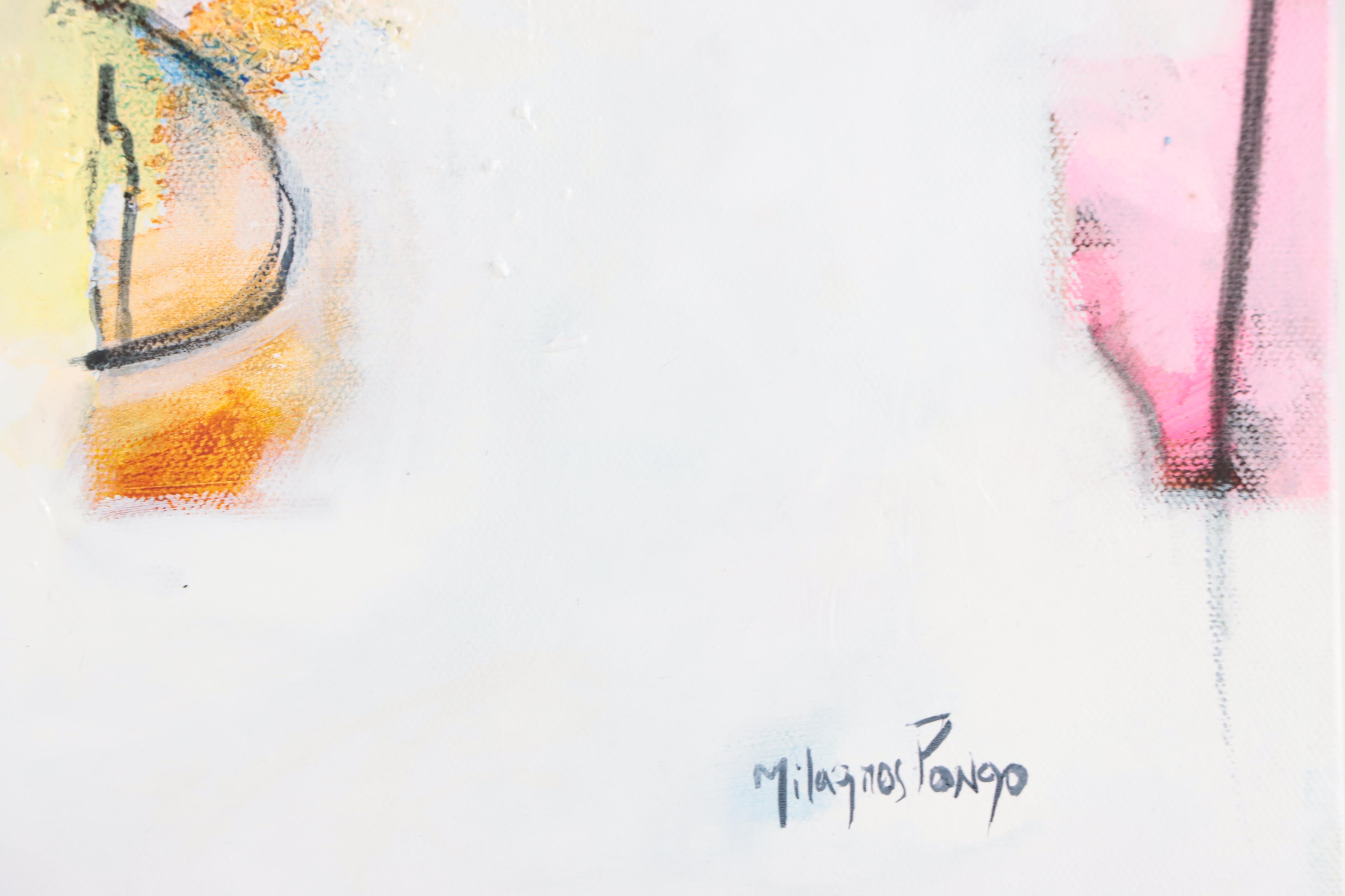 Milagros Pongo Abstract Mixed Media Painting "My Way," 21st Century